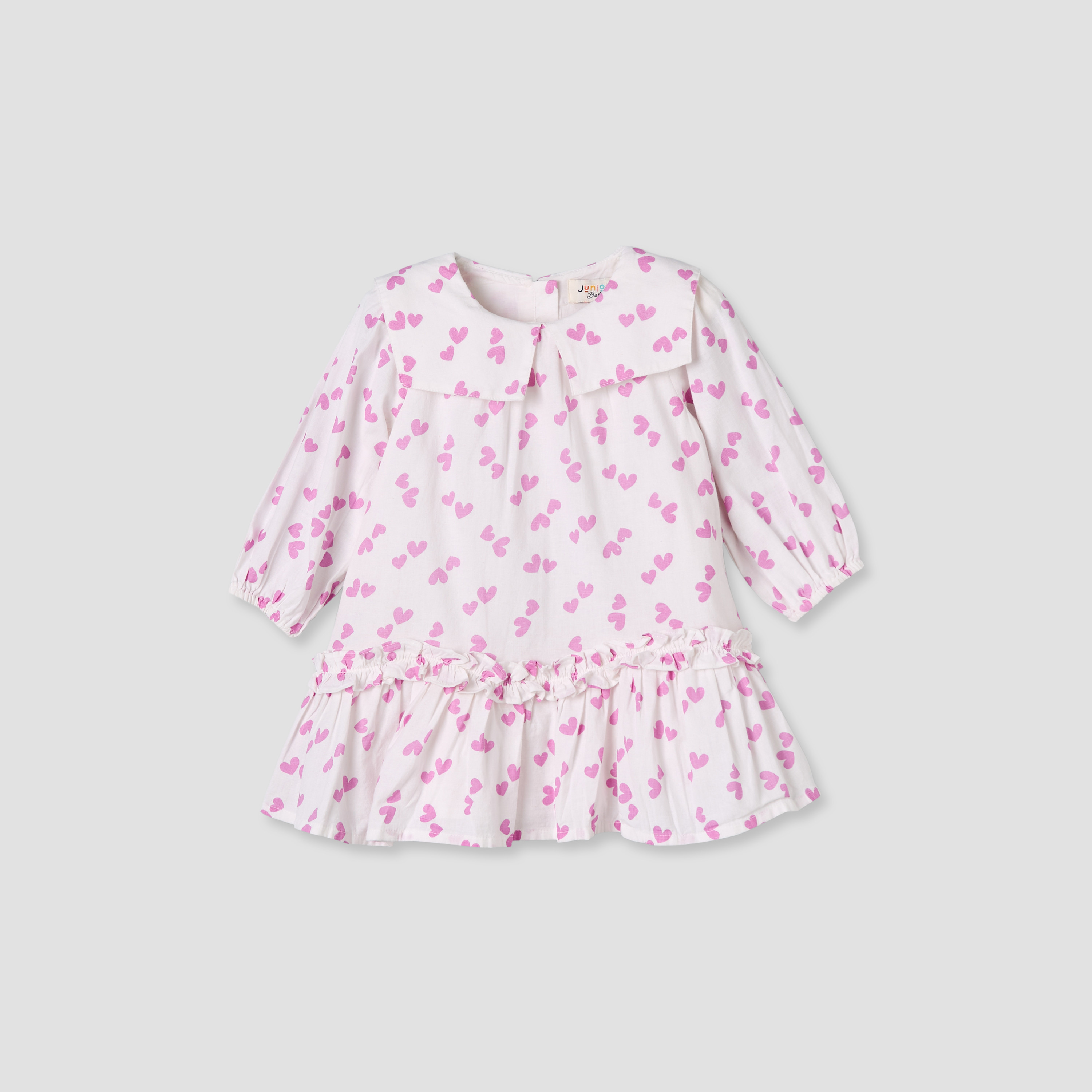 فستان كاروهات بياقة بحار وأكمام طويلة وخصر منسدل وزهور من جونيورز-baby-girls-clothing-dressesandjumpsuits-image-2