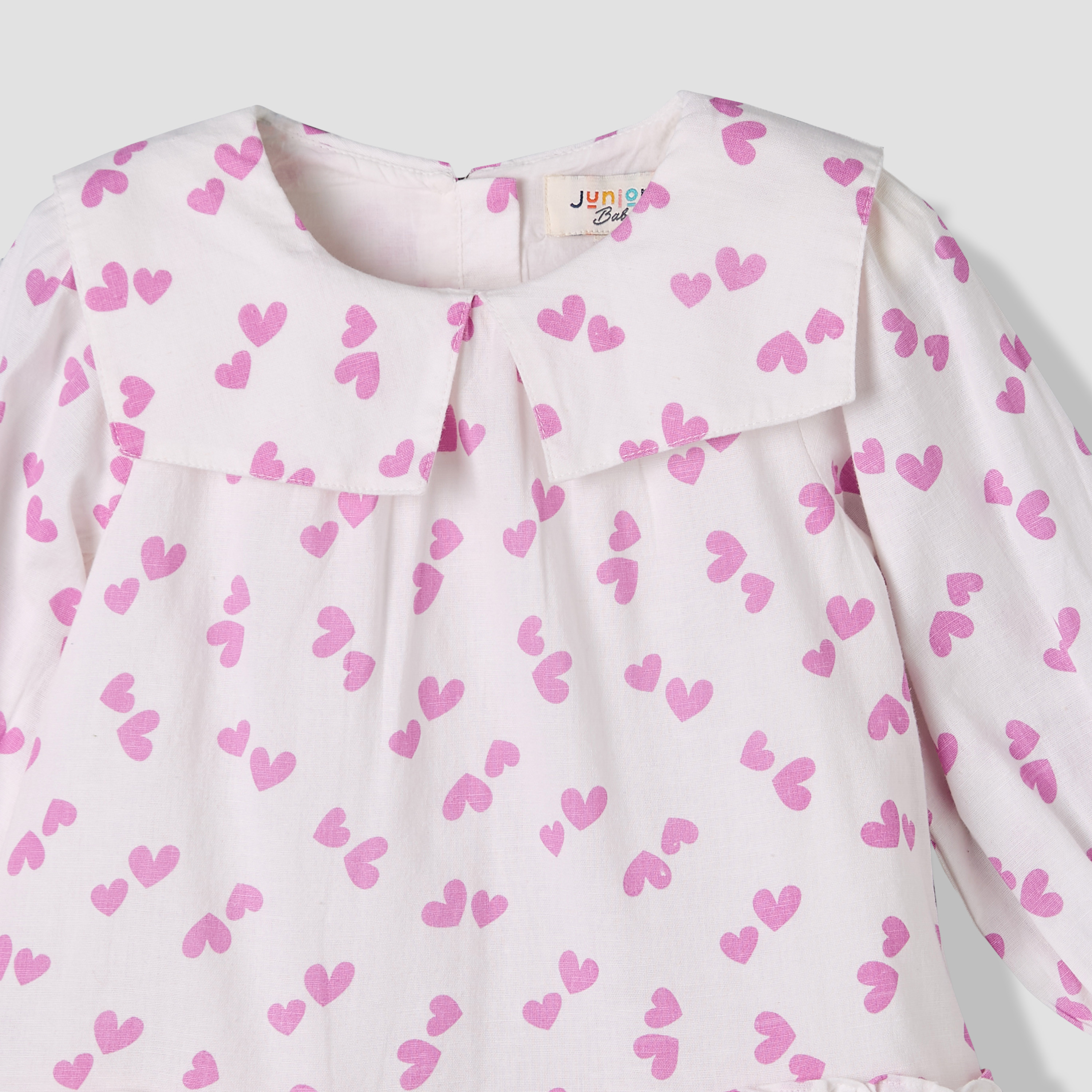 فستان كاروهات بياقة بحار وأكمام طويلة وخصر منسدل وزهور من جونيورز-baby-girls-clothing-dressesandjumpsuits-image-4