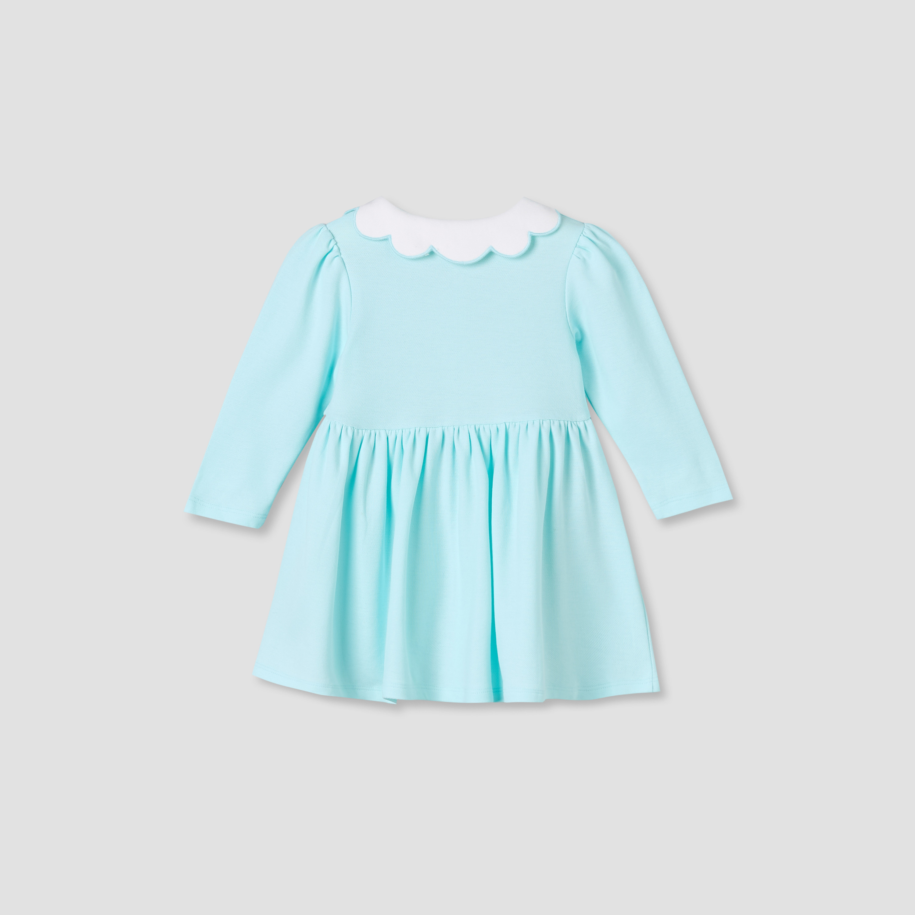 فستان إيه لاين بياقة صدفية وأكمام طويلة وتطريز زهري من جونيورز-baby-girls-clothing-dressesandjumpsuits-image-3