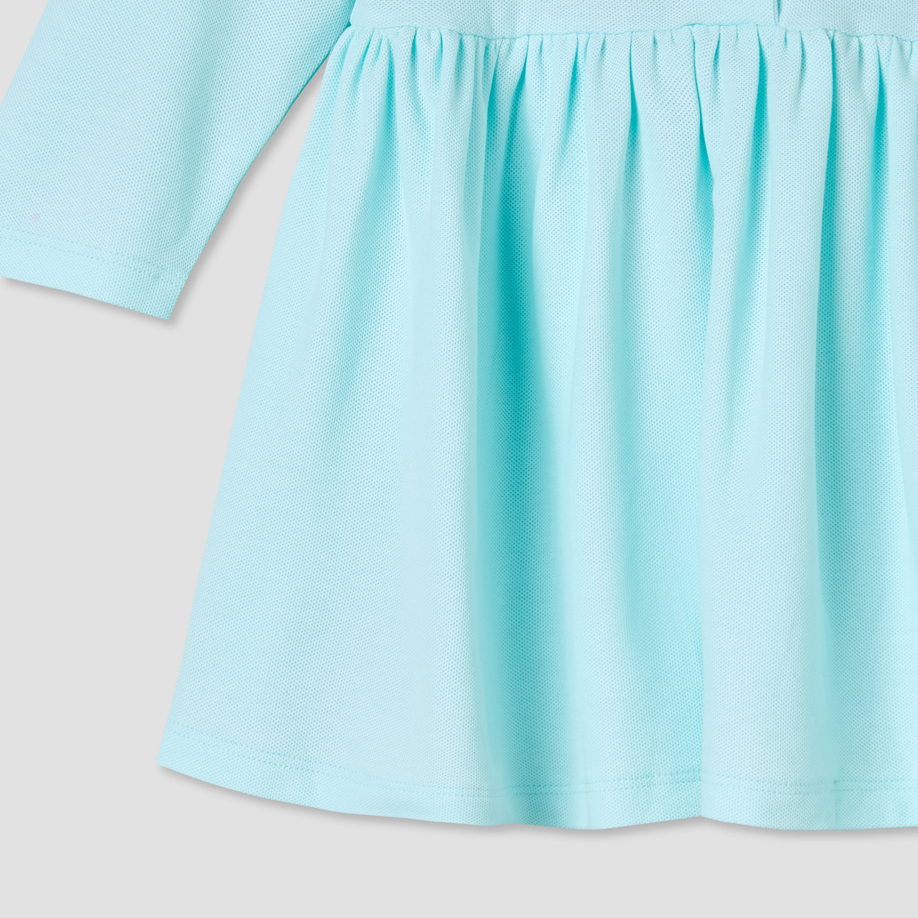 فستان إيه لاين بياقة صدفية وأكمام طويلة وتطريز زهري من جونيورز-baby-girls-clothing-dressesandjumpsuits-image-1