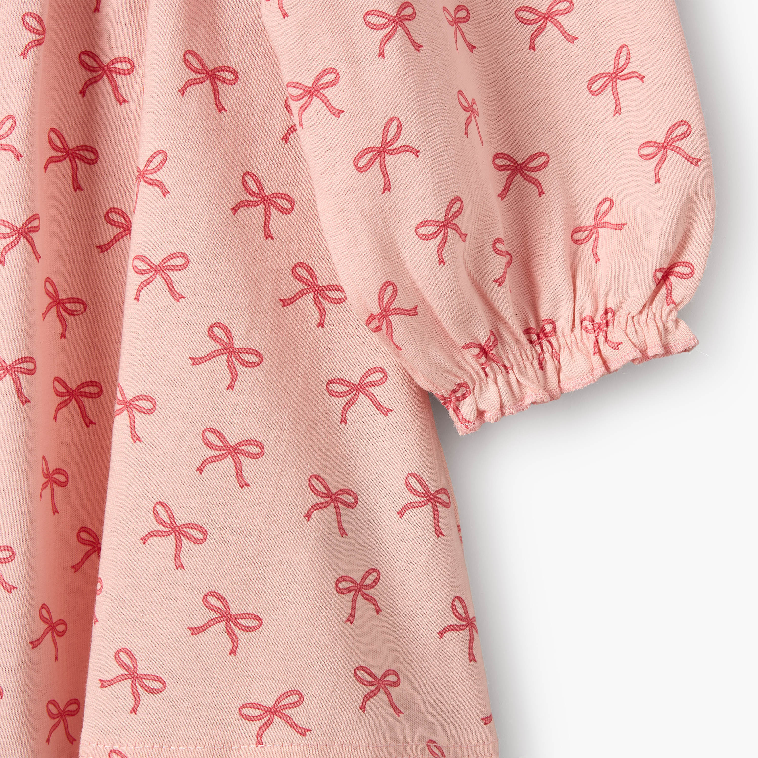 Juniors Round Neck Long Sleeves A-line Dress with Bow Print-baby-girls-clothing-dressesandjumpsuits-image-5