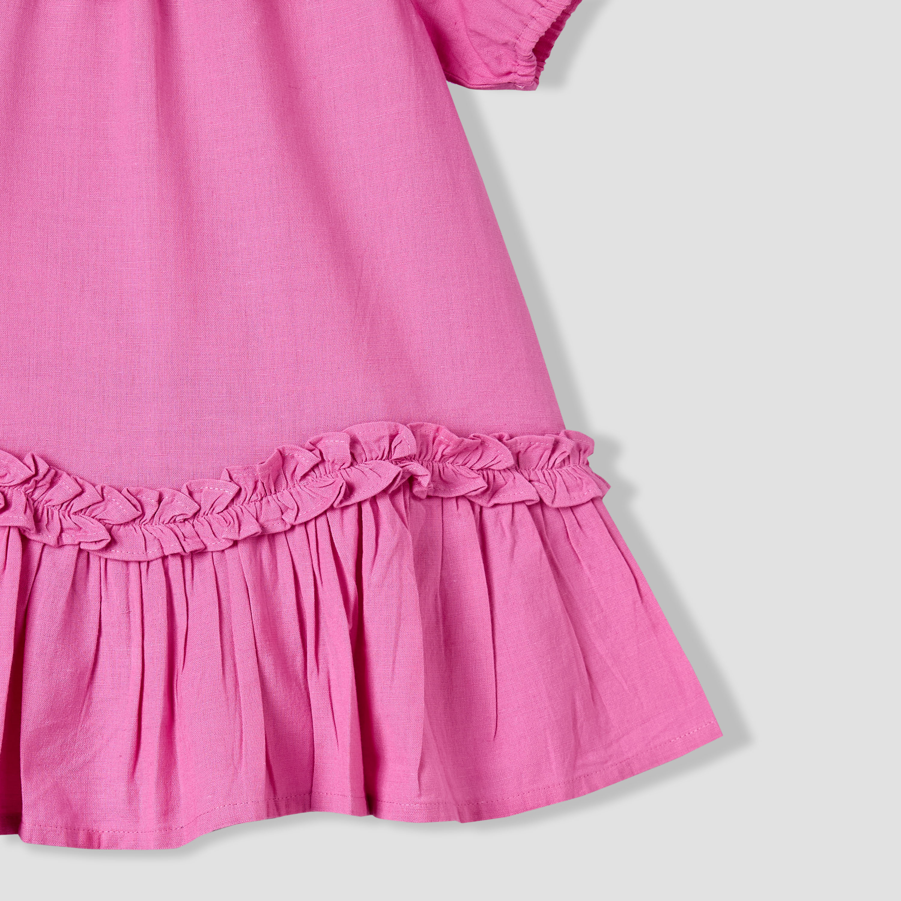 Juniors Sailor Collar Long Sleeves Drop Waist Dress with Checked Floral Design-baby-girls-clothing-dressesandjumpsuits-image-5