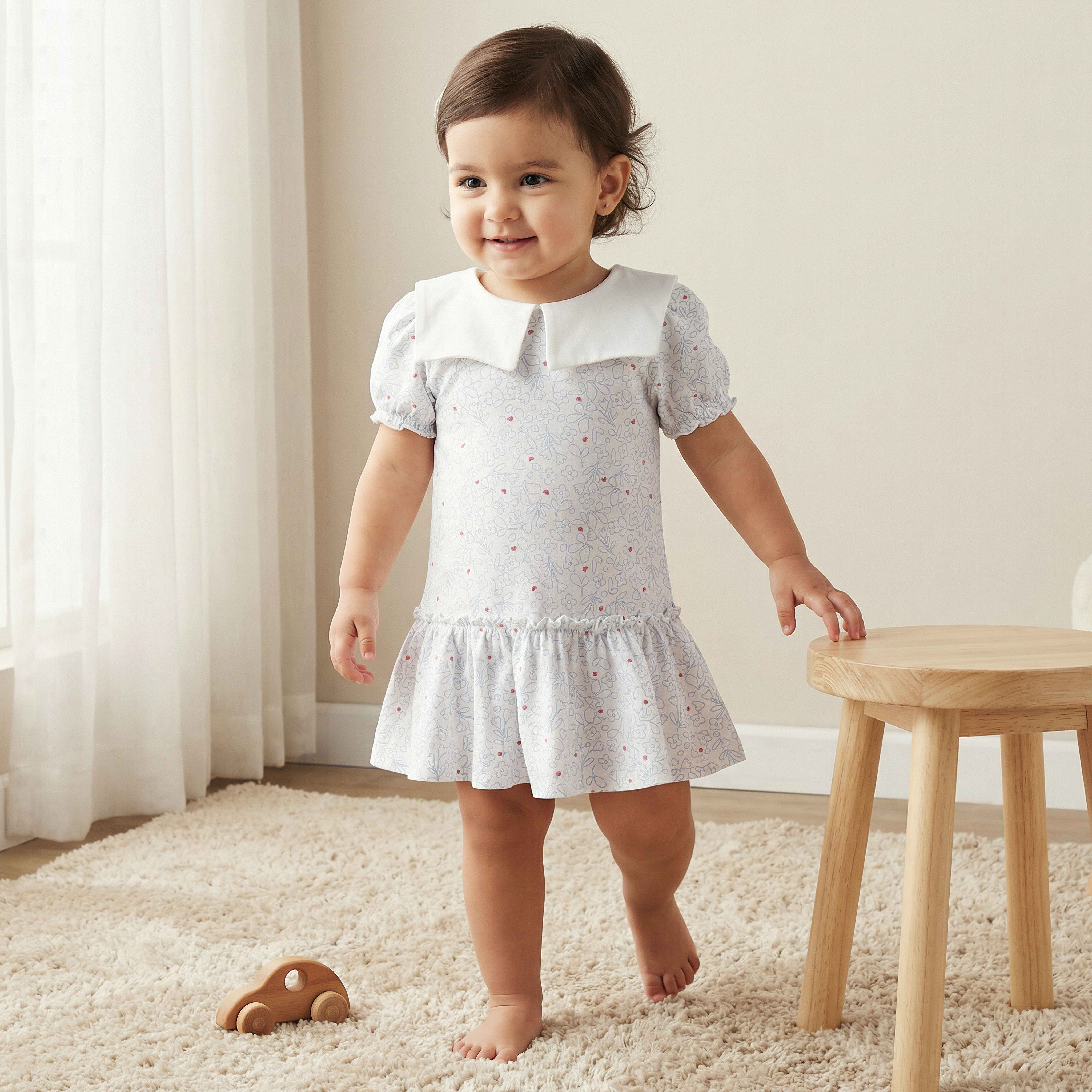 Pack of 2 Juniors Short Sleeves Drop Waist Dress with Print-baby-girls-clothing-dressesandjumpsuits-image-2