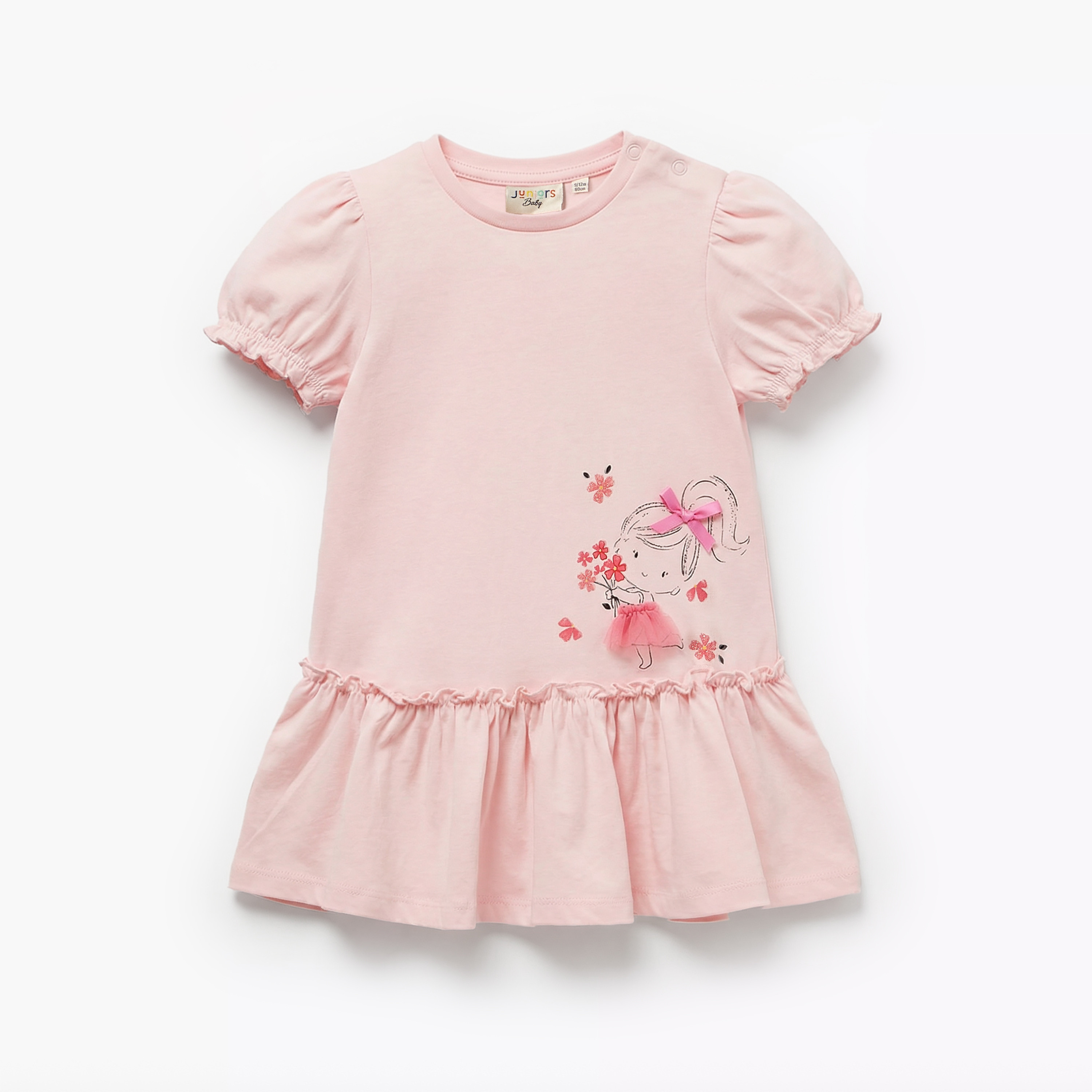 Pack of 2 Juniors Short Sleeves Drop Waist Dress with Print-baby-girls-clothing-dressesandjumpsuits-image-4