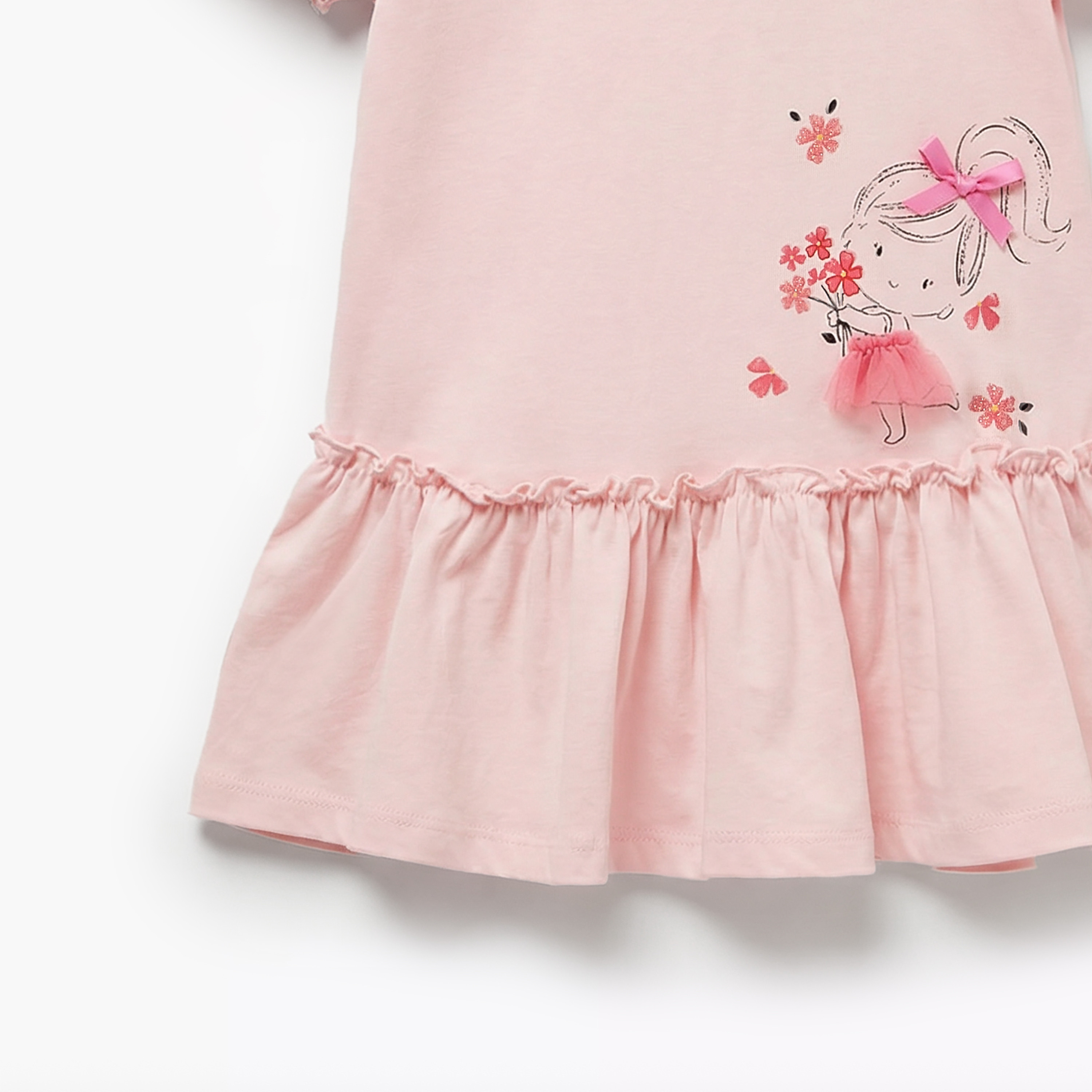 Pack of 2 Juniors Short Sleeves Drop Waist Dress with Print-baby-girls-clothing-dressesandjumpsuits-image-6