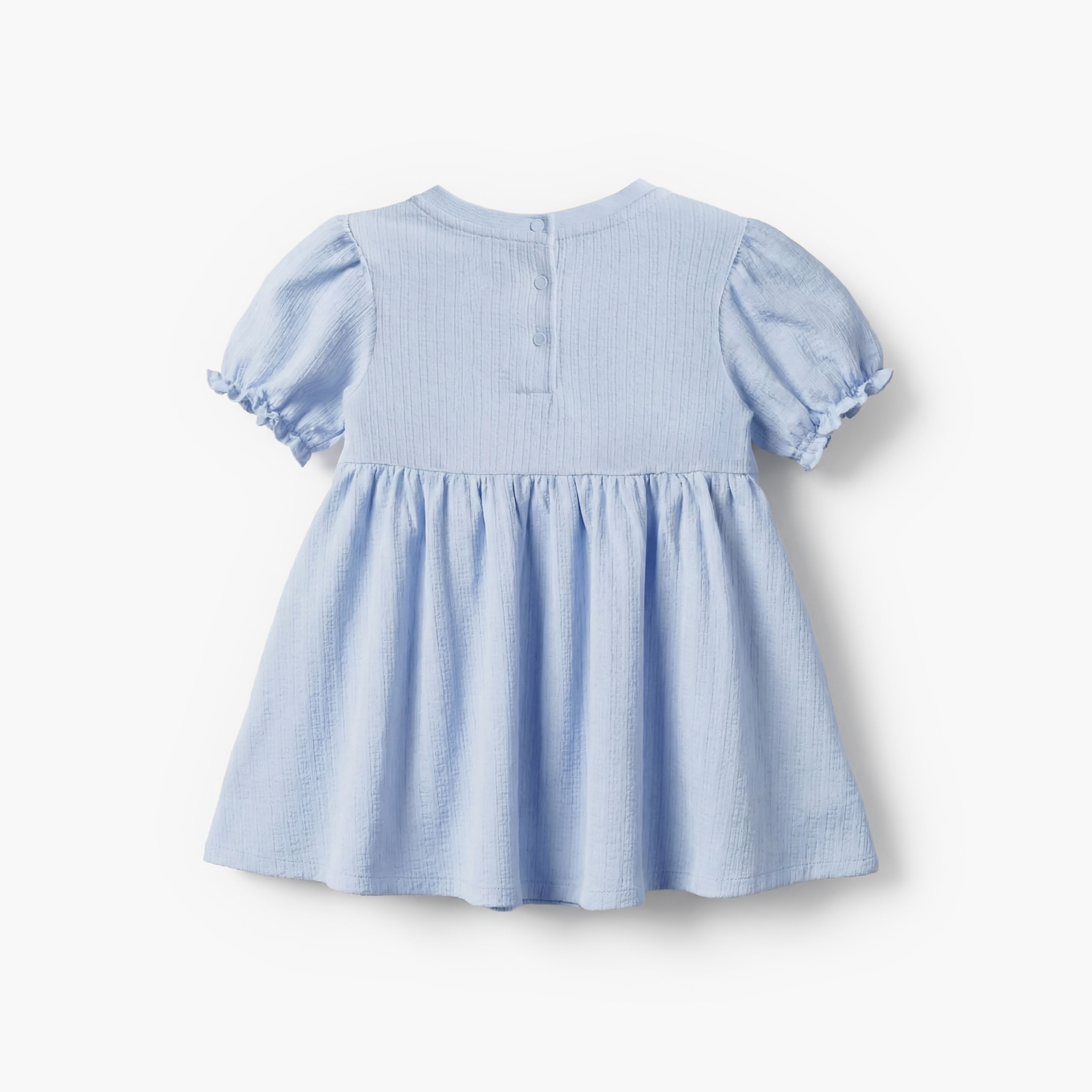 Juniors Round Neck Short Sleeve Dress with Bow Accent-baby-girls-clothing-dressesandjumpsuits-image-3
