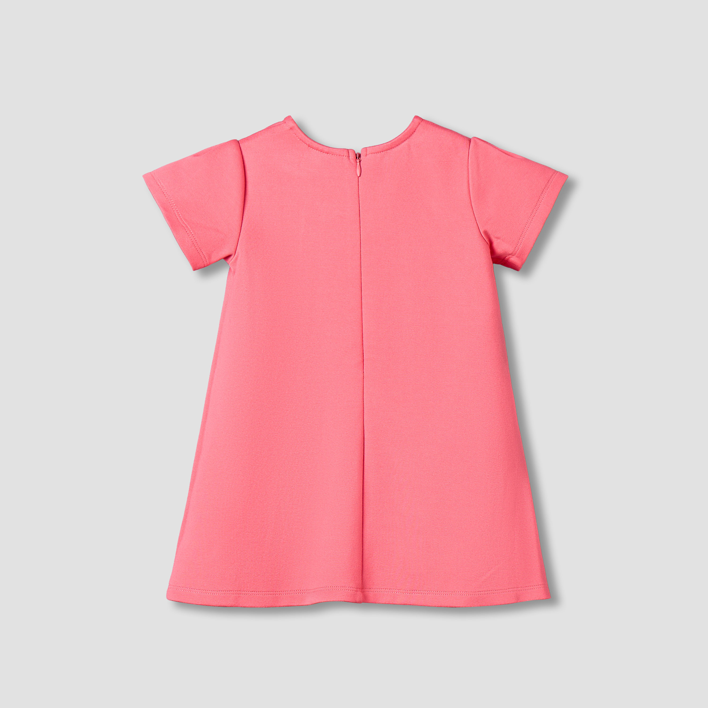 Juniors Round Neck Short Sleeves A-Line Dress with Zip Closure-baby-girls-clothing-dressesandjumpsuits-image-3