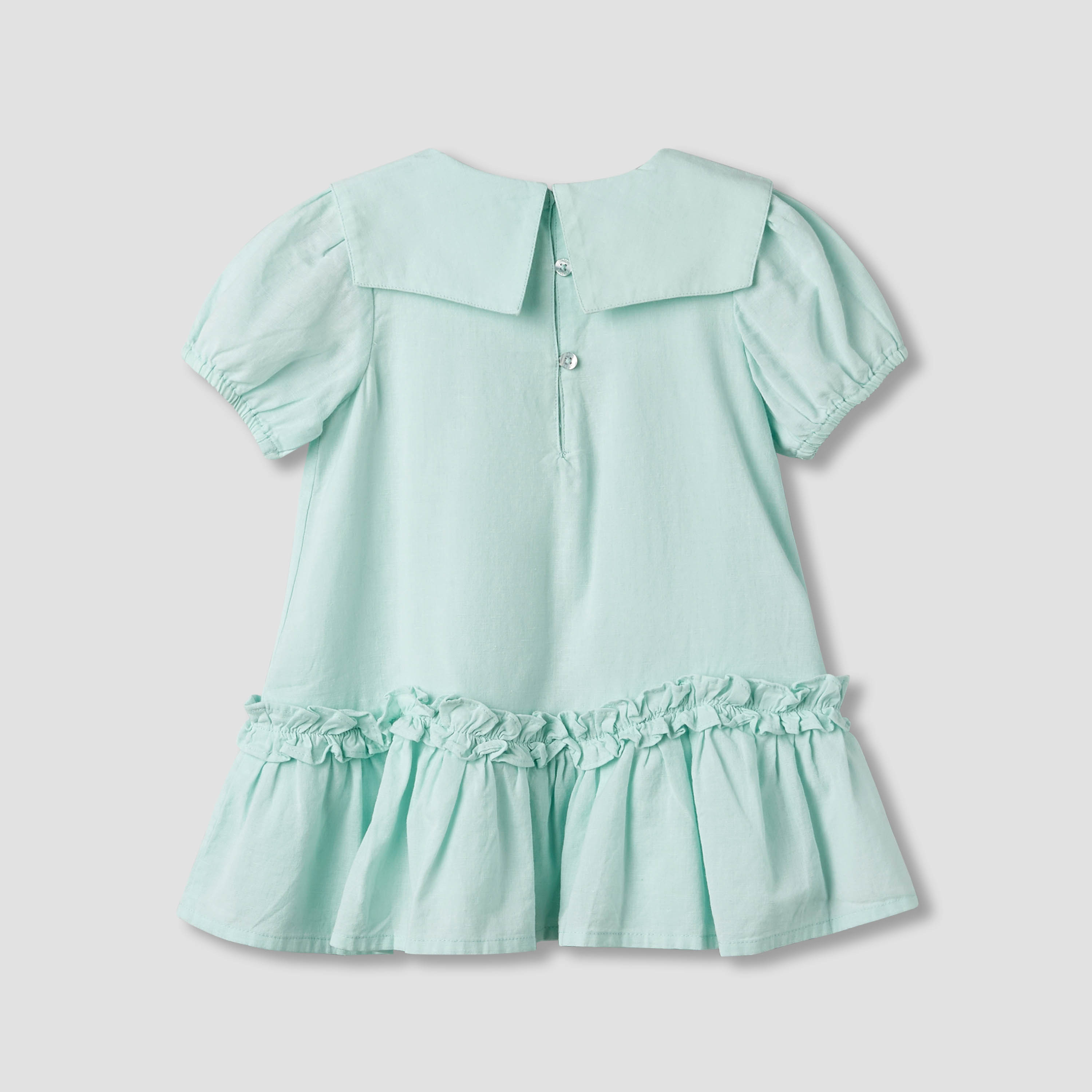 Juniors Sailor Collar Long Sleeves Drop Waist Dress with Ruffle Hem-baby-girls-clothing-dressesandjumpsuits-image-3