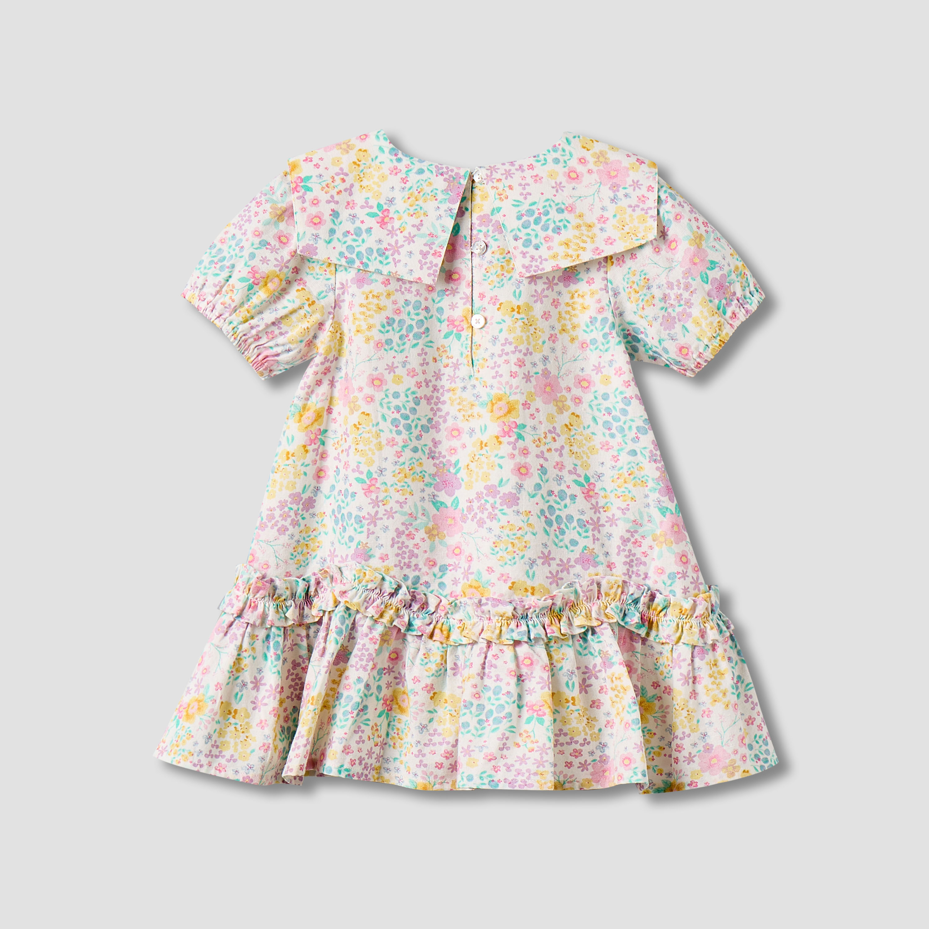 Juniors Sailor Collar Long Sleeves Drop Waist Dress with Ruffle Hem-baby-girls-clothing-dressesandjumpsuits-image-3