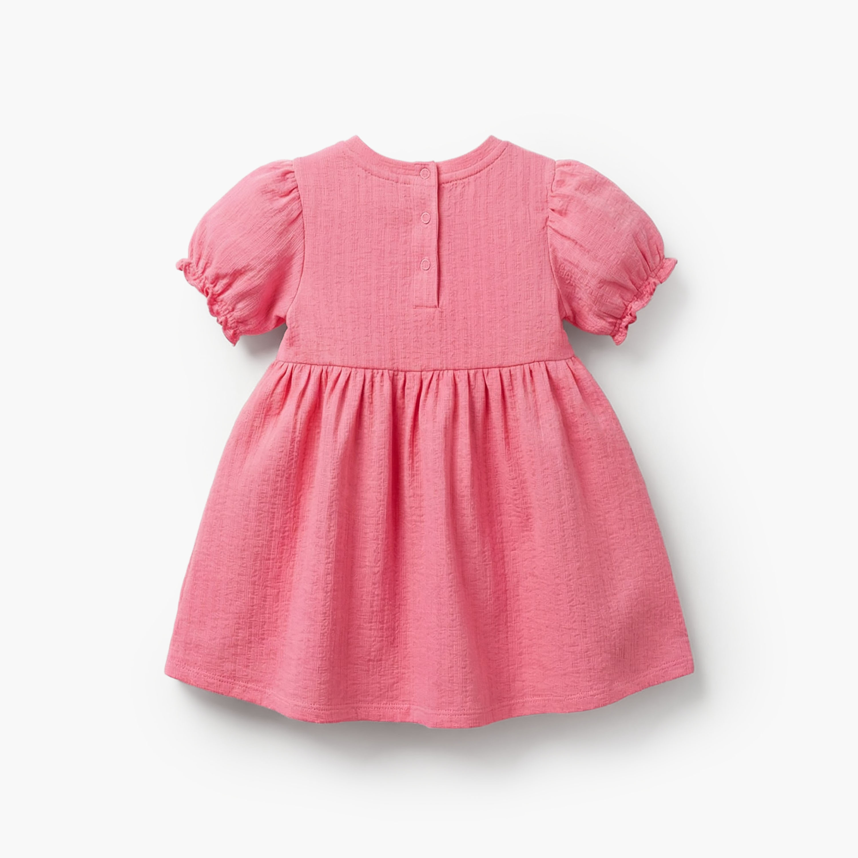 Juniors Round Neck Short Sleeve Dress with Bow Accent-baby-girls-clothing-dressesandjumpsuits-image-3