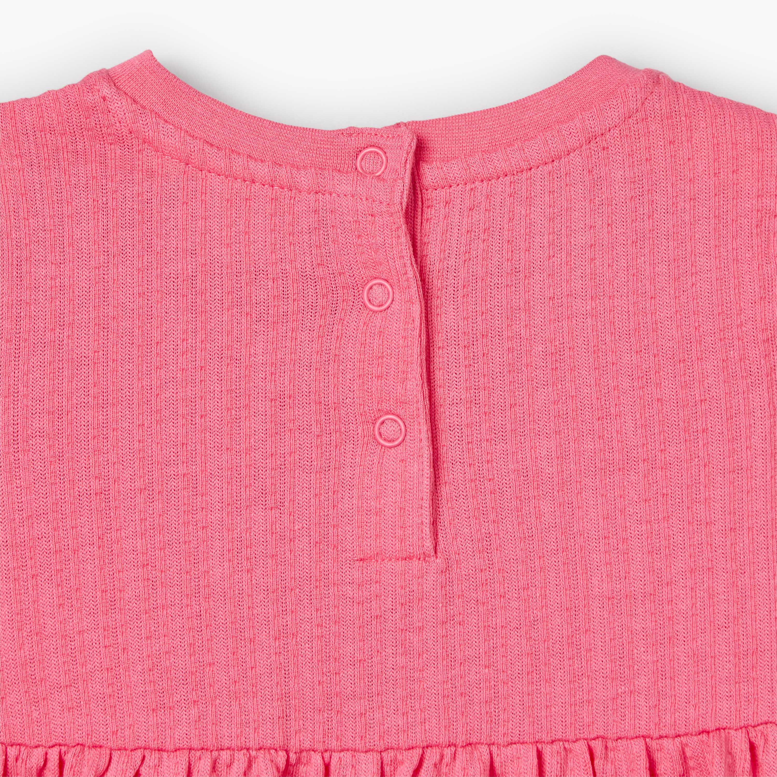 Juniors Round Neck Short Sleeve Dress with Bow Accent-baby-girls-clothing-dressesandjumpsuits-image-6