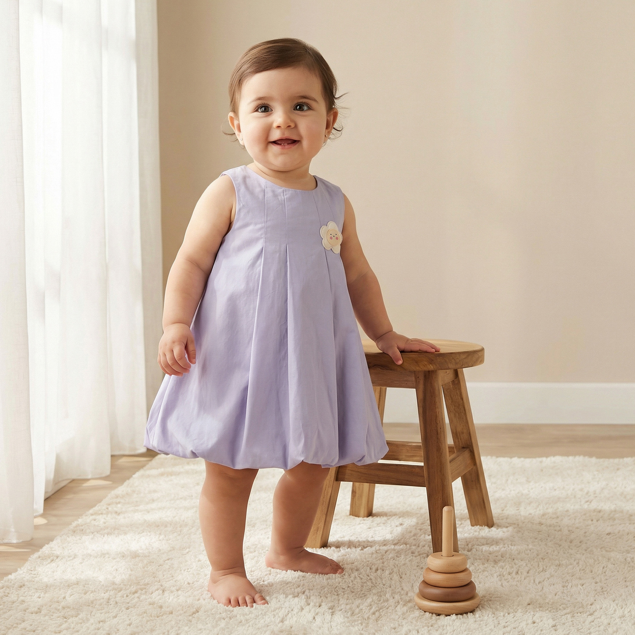 Juniors Round Neck Sleeveless A-line Dress with Floral Print-baby-girls-clothing-dressesandjumpsuits-image-1