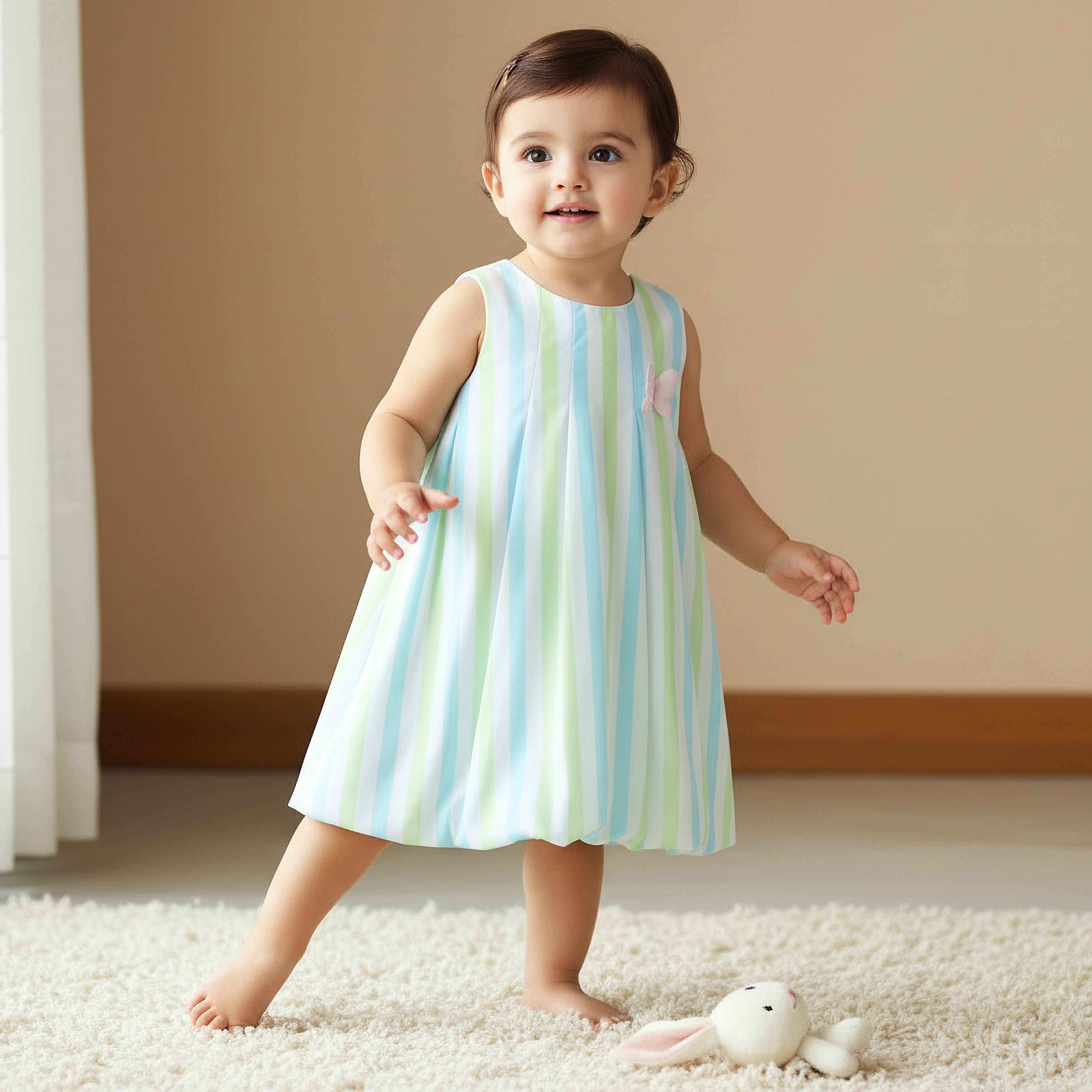 فستان إيه لاين بياقة مستديرة وطبعات زهرية من جونيورز-baby-girls-clothing-dressesandjumpsuits-image-5