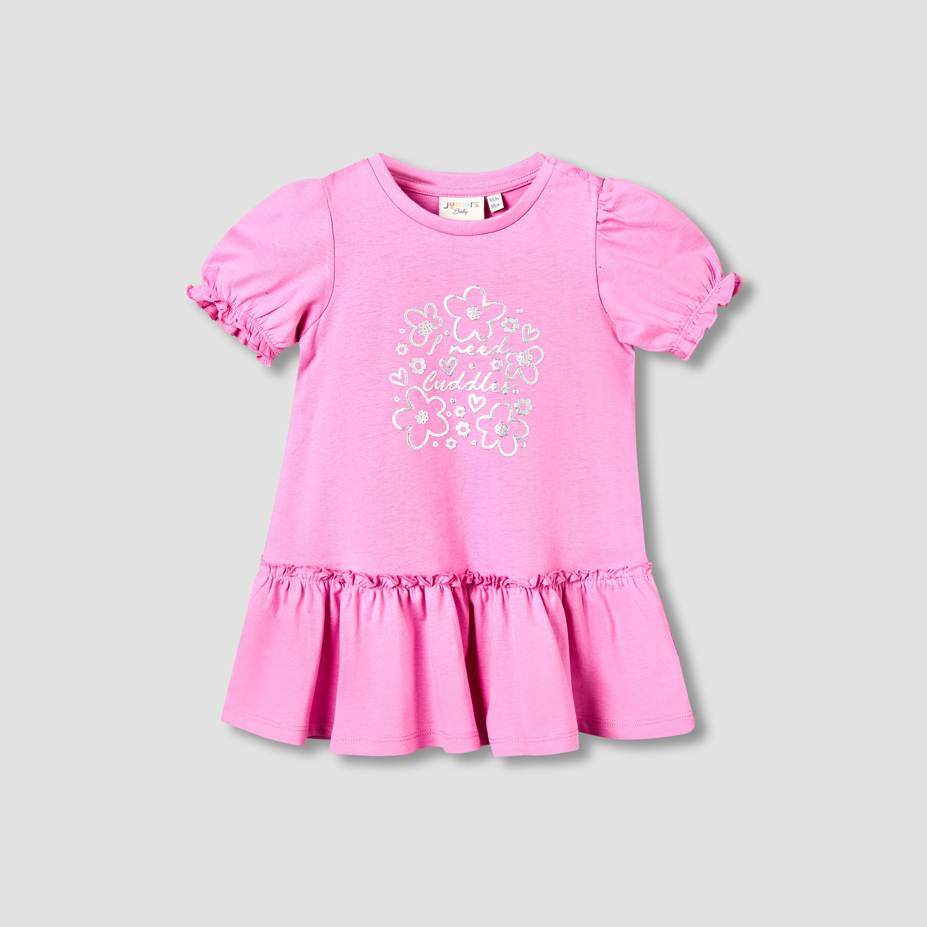 Pack of 2 Juniors Short Sleeves Drop Waist Dress with Floral Print-baby-girls-clothing-dressesandjumpsuits-image-3