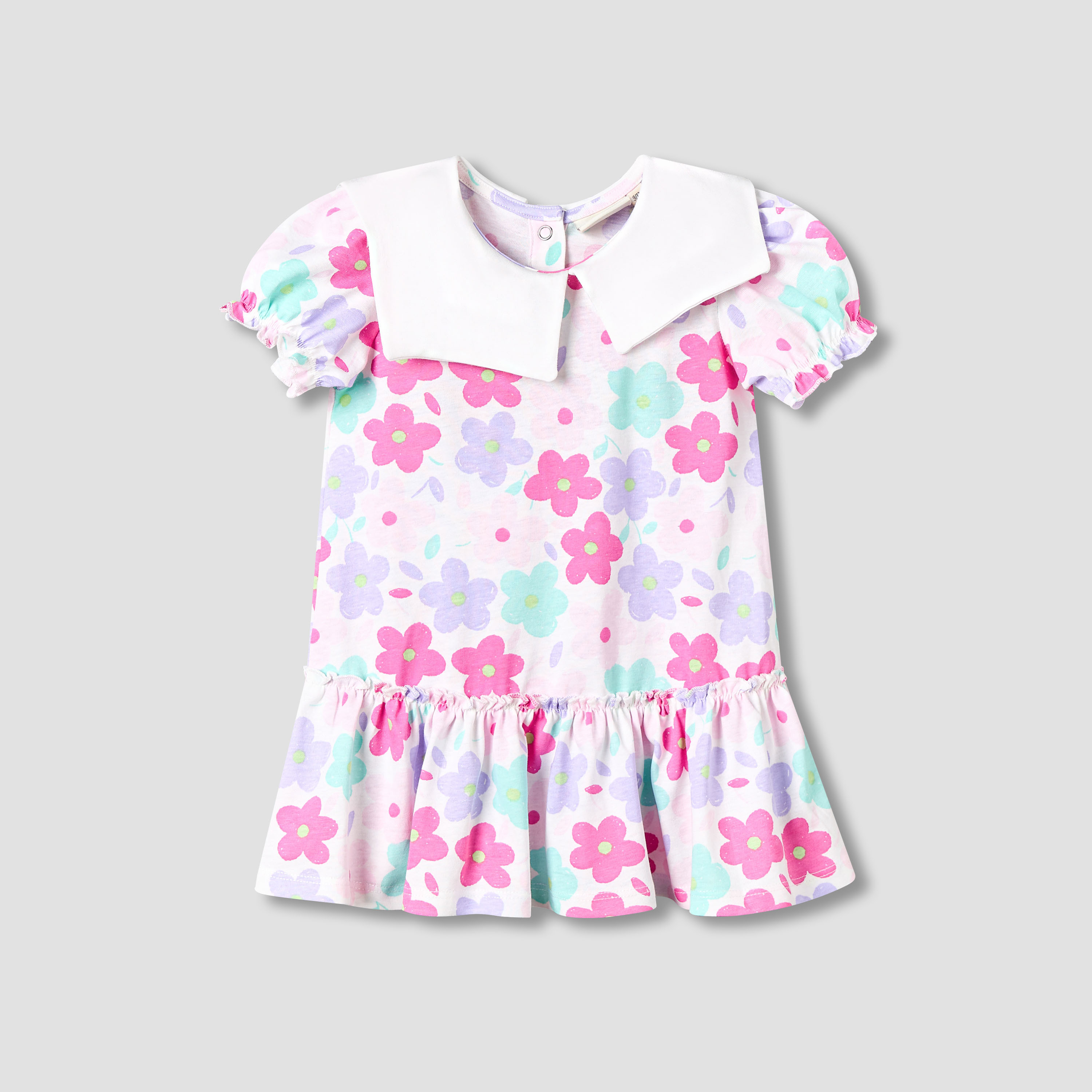 Pack of 2 Juniors Short Sleeves Drop Waist Dress with Floral Print-baby-girls-clothing-dressesandjumpsuits-image-4