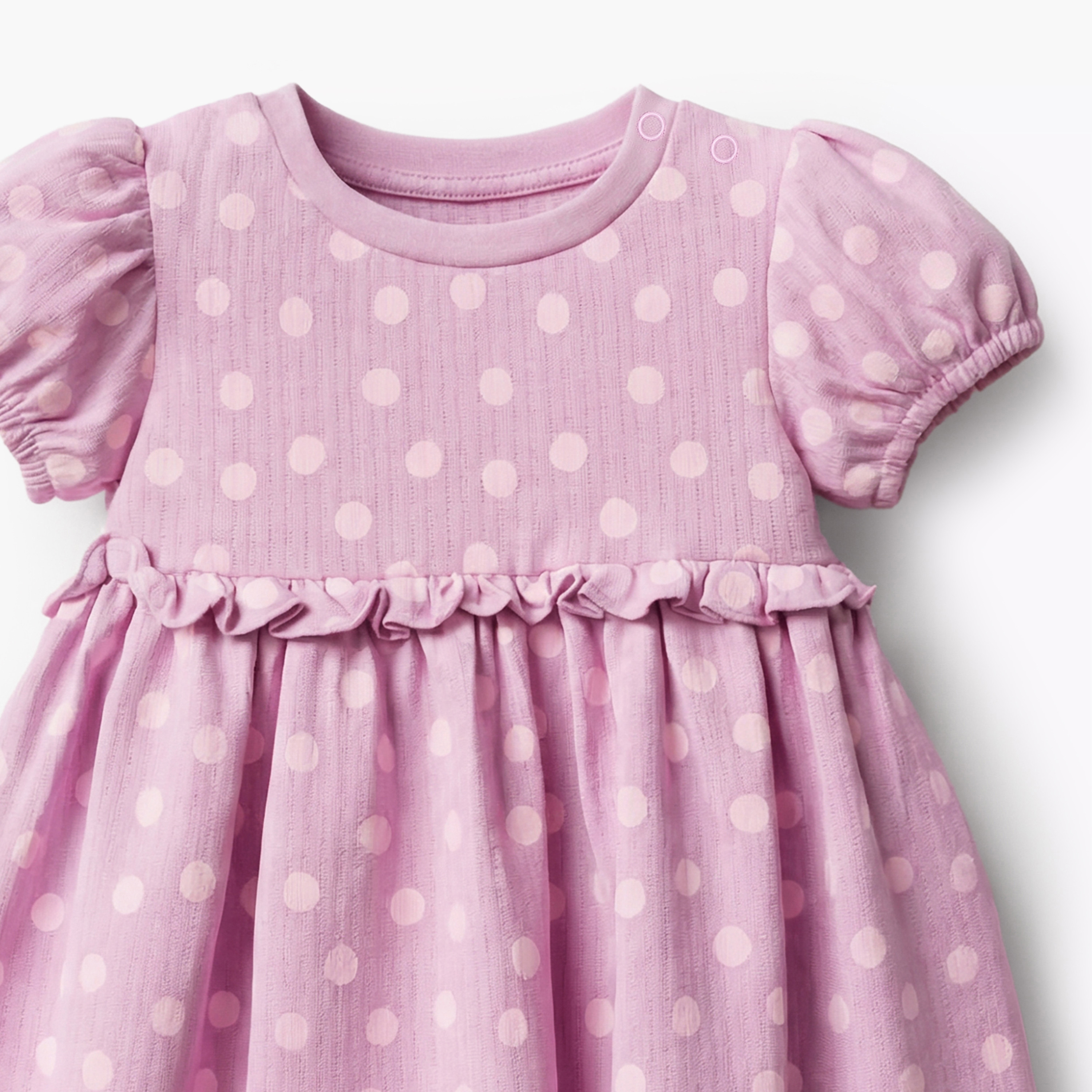 فستان إيه لاين بياقة مستديرة وأكمام قصيرة وطبعات من جونيورز-baby-girls-clothing-dressesandjumpsuits-image-4