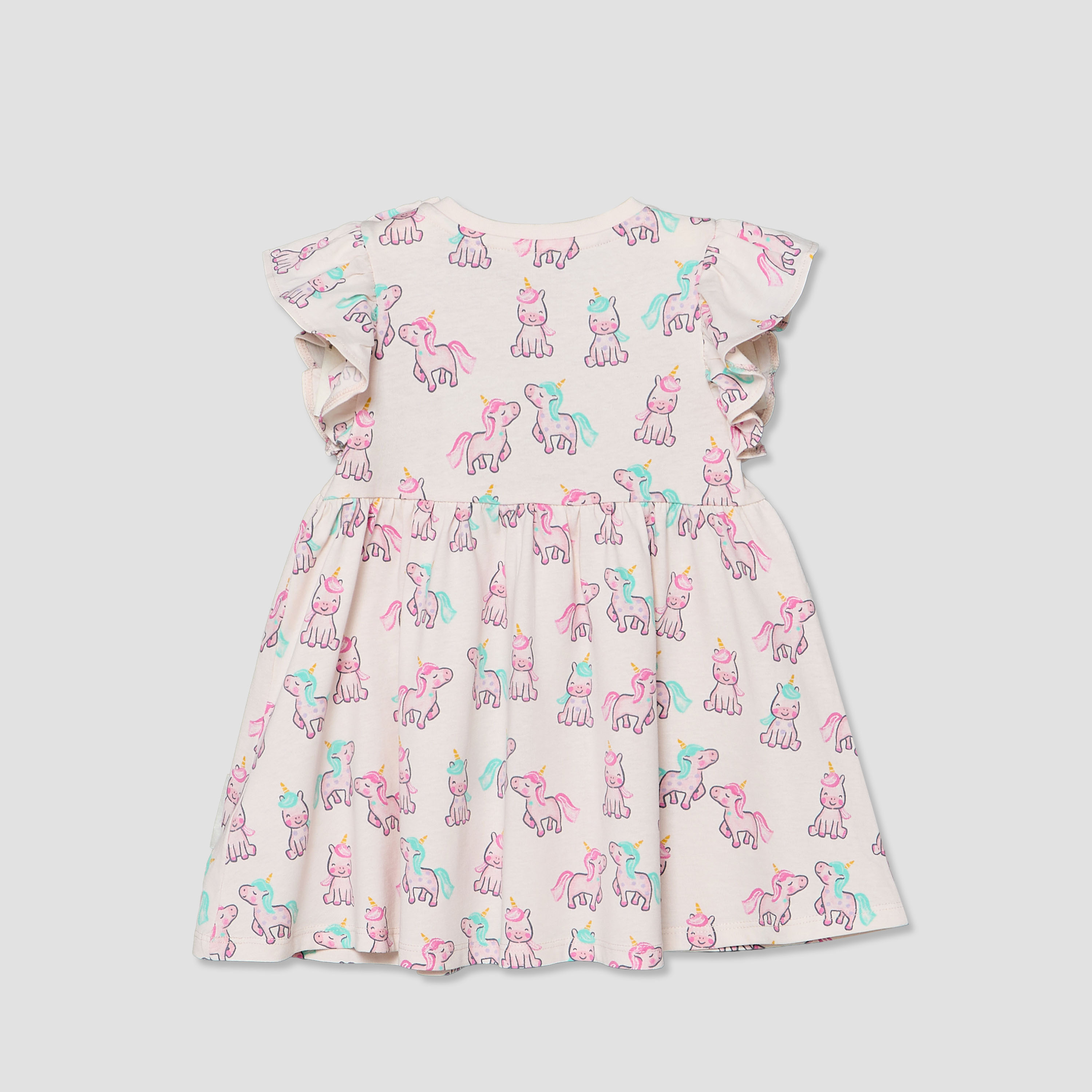 Juniors Round Neck Sleeveless A-line Dress with Unicorn Print-baby-girls-clothing-dressesandjumpsuits-image-3