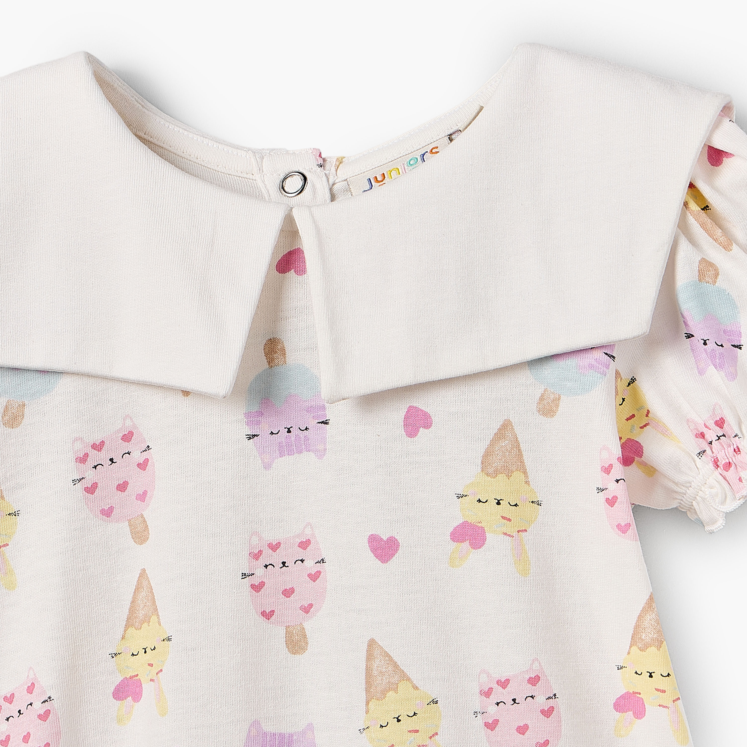 Pack of 2 Juniors Short Sleeves Drop Waist Dress with Ice Cream Print-baby-girls-clothing-dressesandjumpsuits-image-5