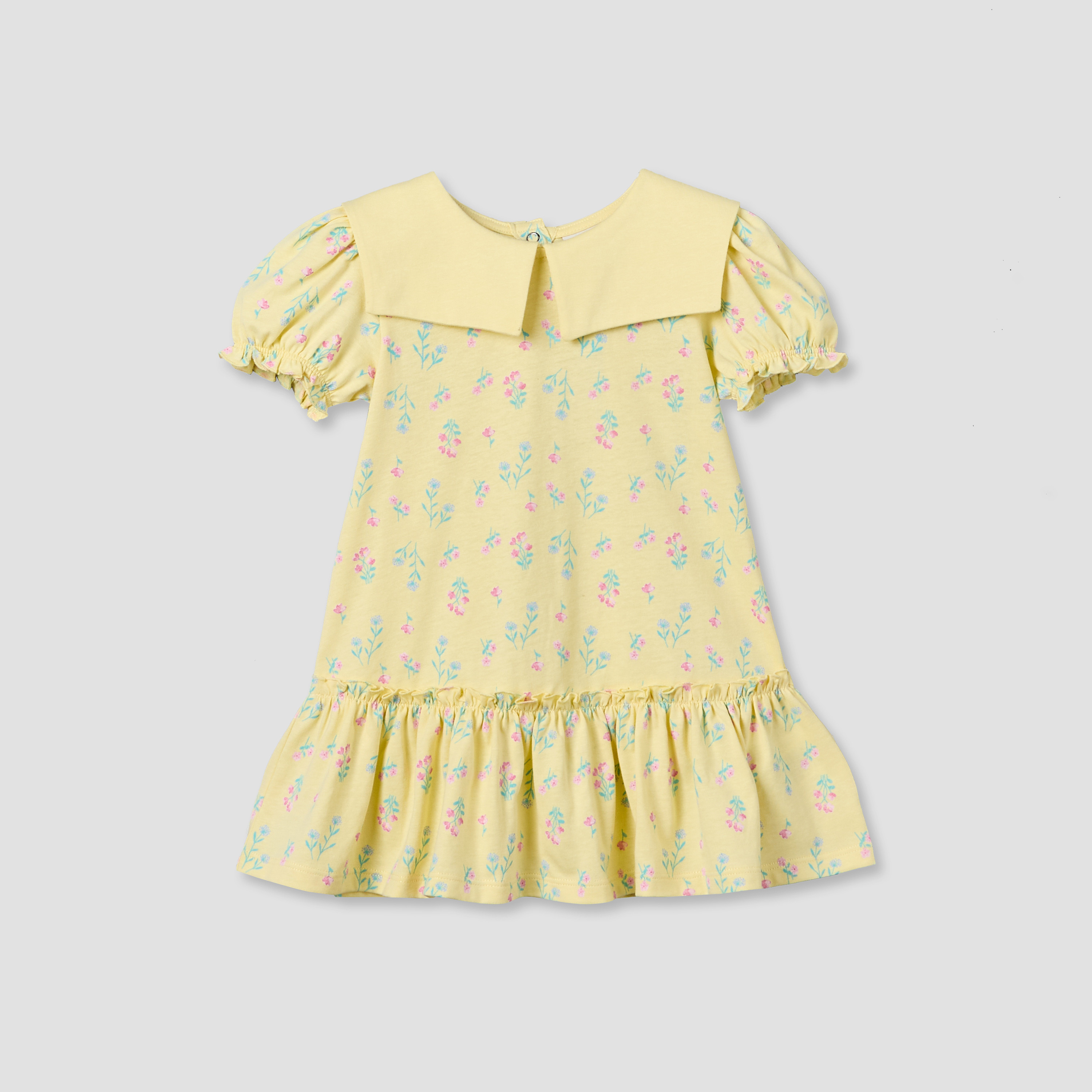 Pack of 2 Juniors Round Neck Short Sleeve Dress with Floral Print-baby-girls-clothing-dressesandjumpsuits-image-3