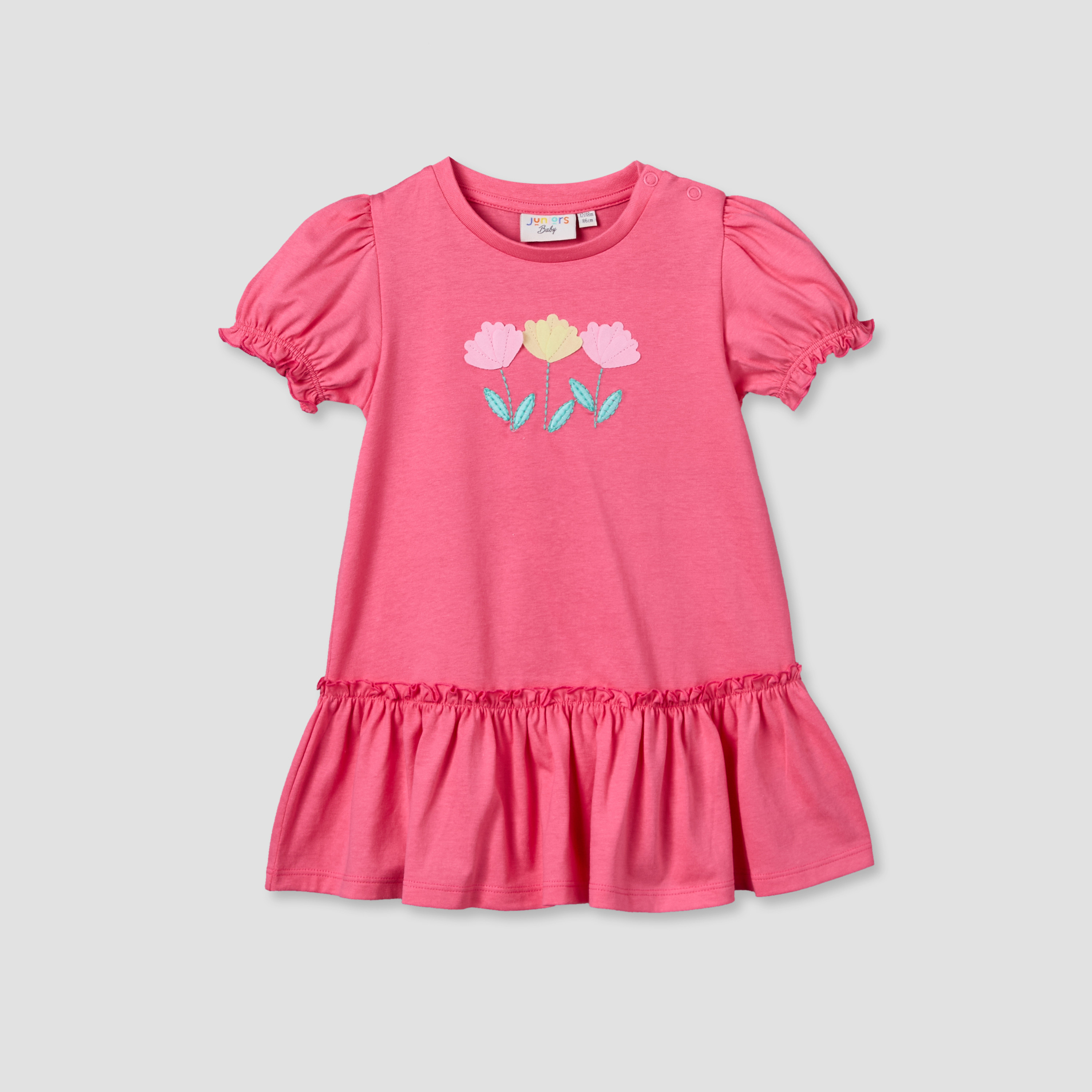 Pack of 2 Juniors Round Neck Short Sleeve Dress with Floral Print-baby-girls-clothing-dressesandjumpsuits-image-4