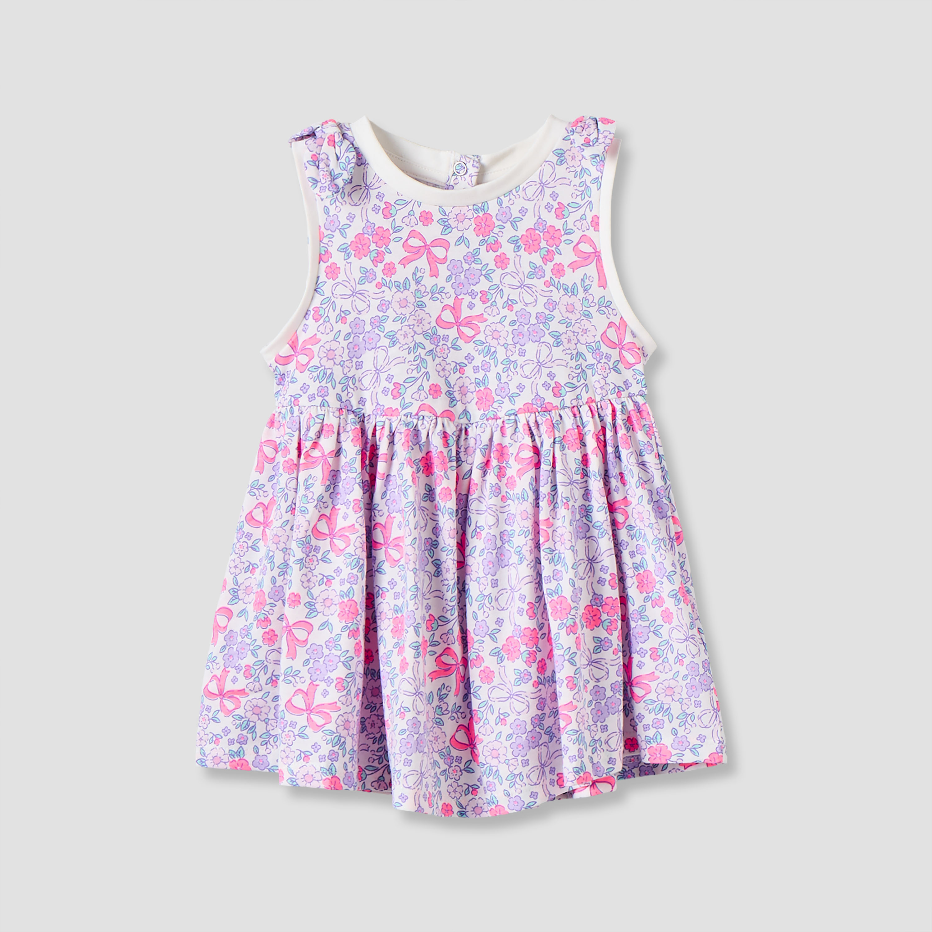 Pack of 2 Juniors Round Neck Sleeveless A-line Dress with Floral Detail-baby-girls-clothing-dressesandjumpsuits-image-2