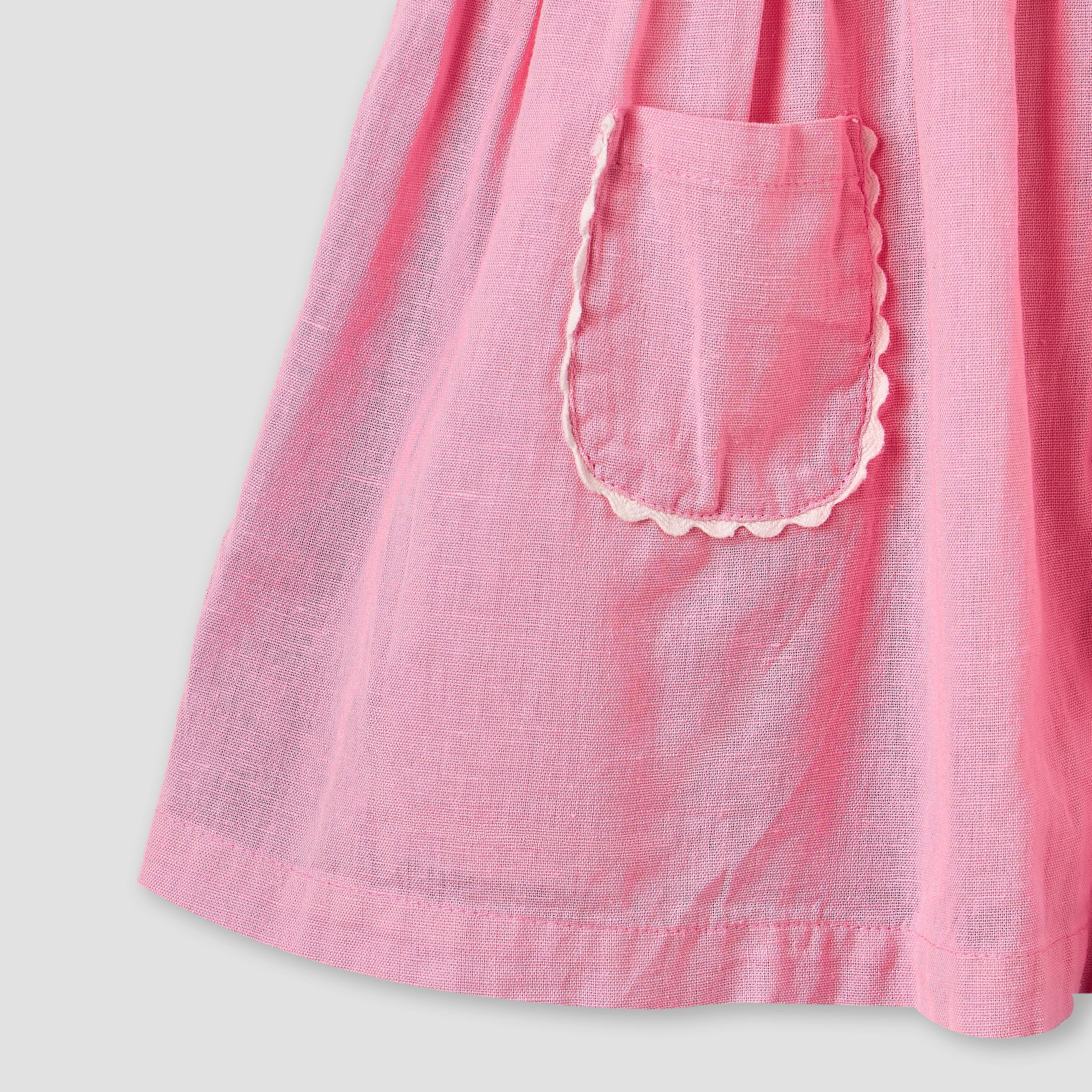Juniors Round Neck Sleeveless Knee Length A-line Dress with Front Pockets-baby-girls-clothing-dressesandjumpsuits-image-4