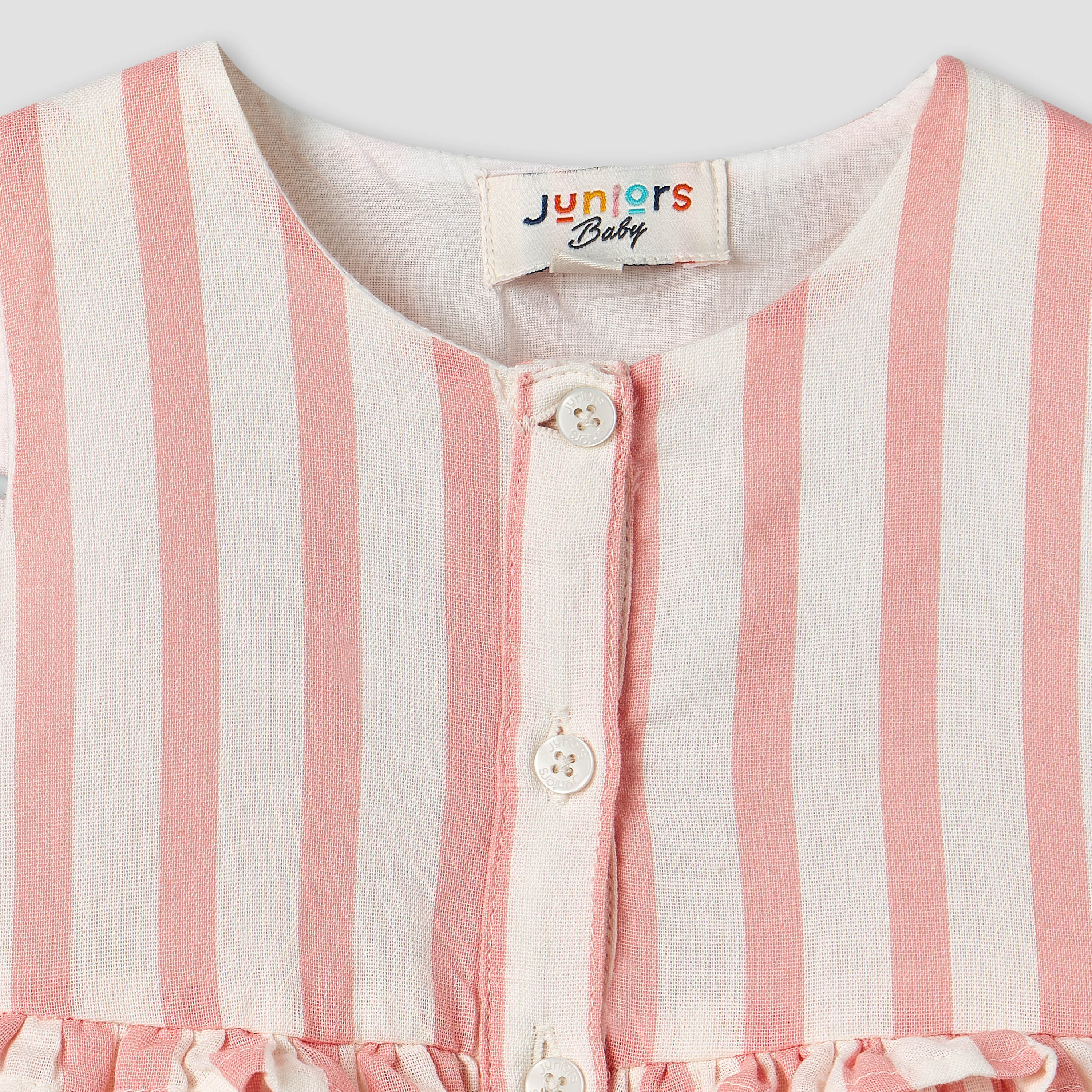 Juniors Round Neck Sleeveless Knee Length A-line Dress with Stripes-baby-girls-clothing-dressesandjumpsuits-image-3