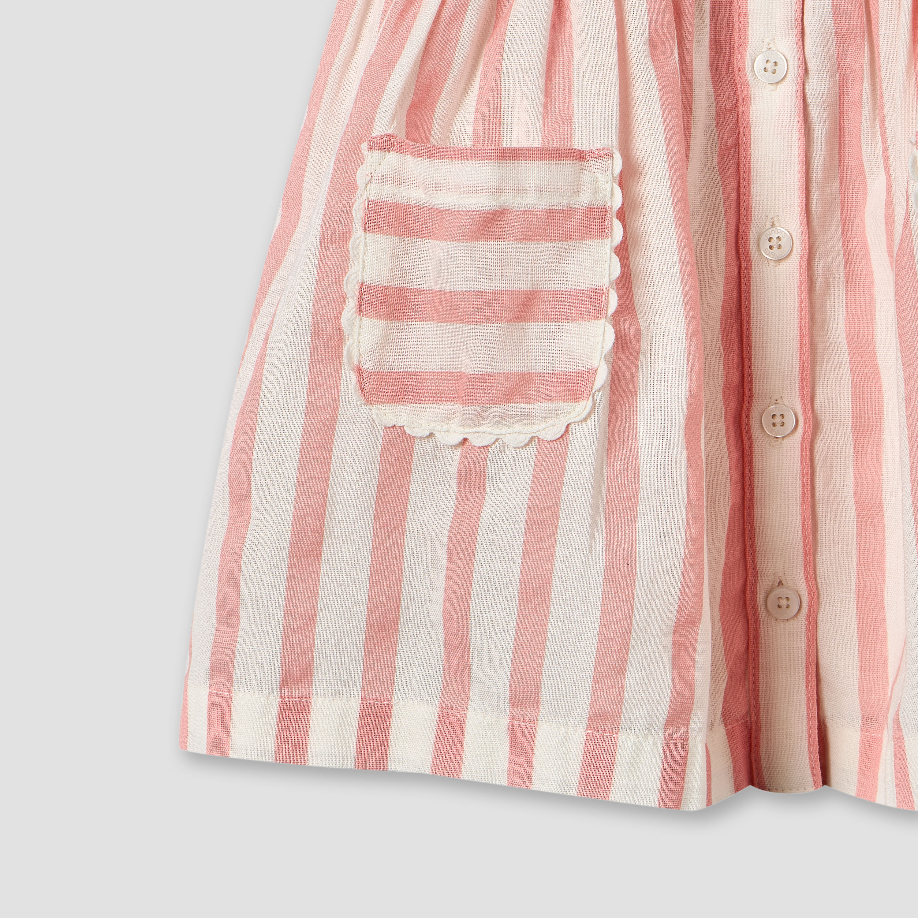 Juniors Round Neck Sleeveless Knee Length A-line Dress with Stripes-baby-girls-clothing-dressesandjumpsuits-image-4