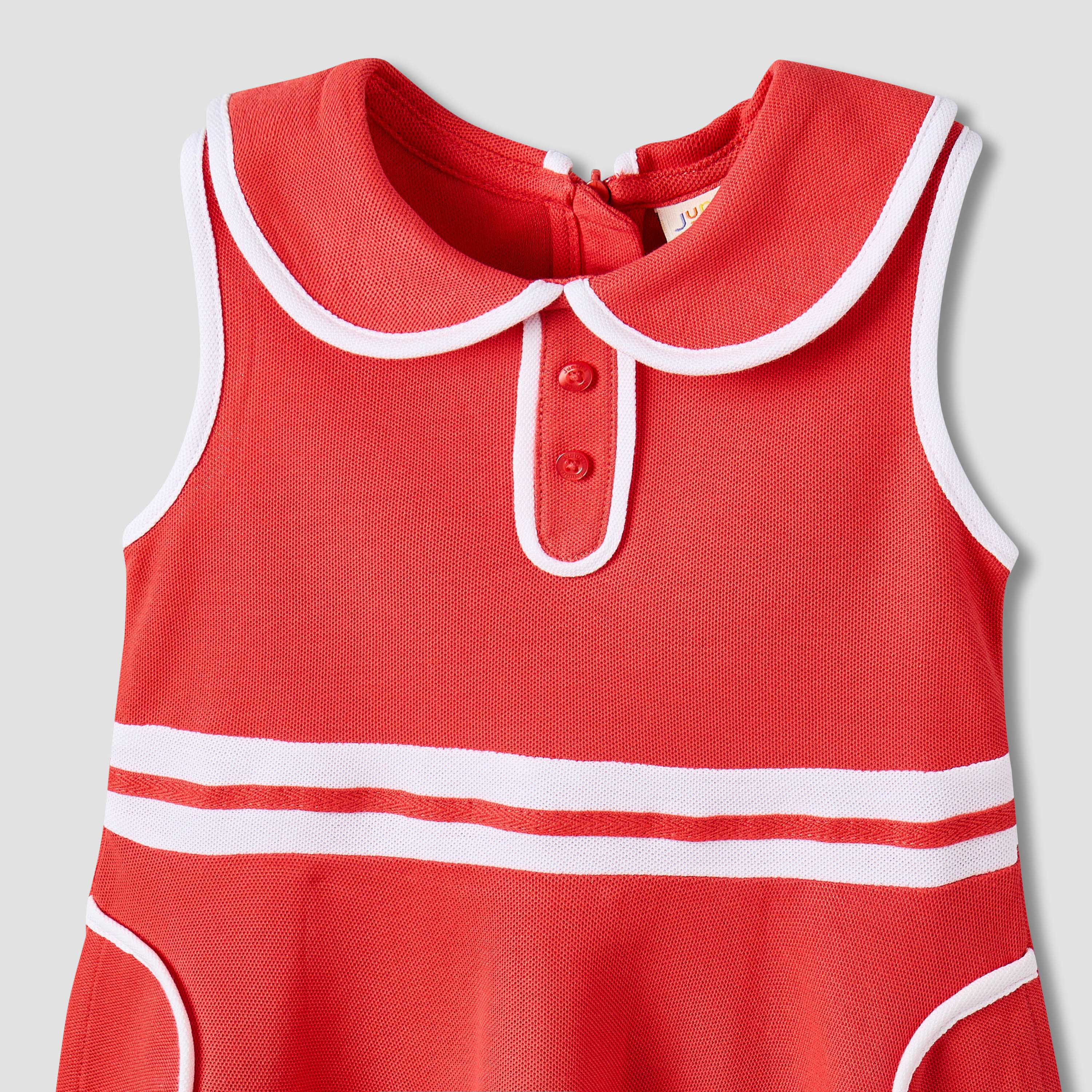 Juniors Peter Pan Collar Sleeveless Knee Length Dress with Zip Closure-baby-girls-clothing-dressesandjumpsuits-image-3