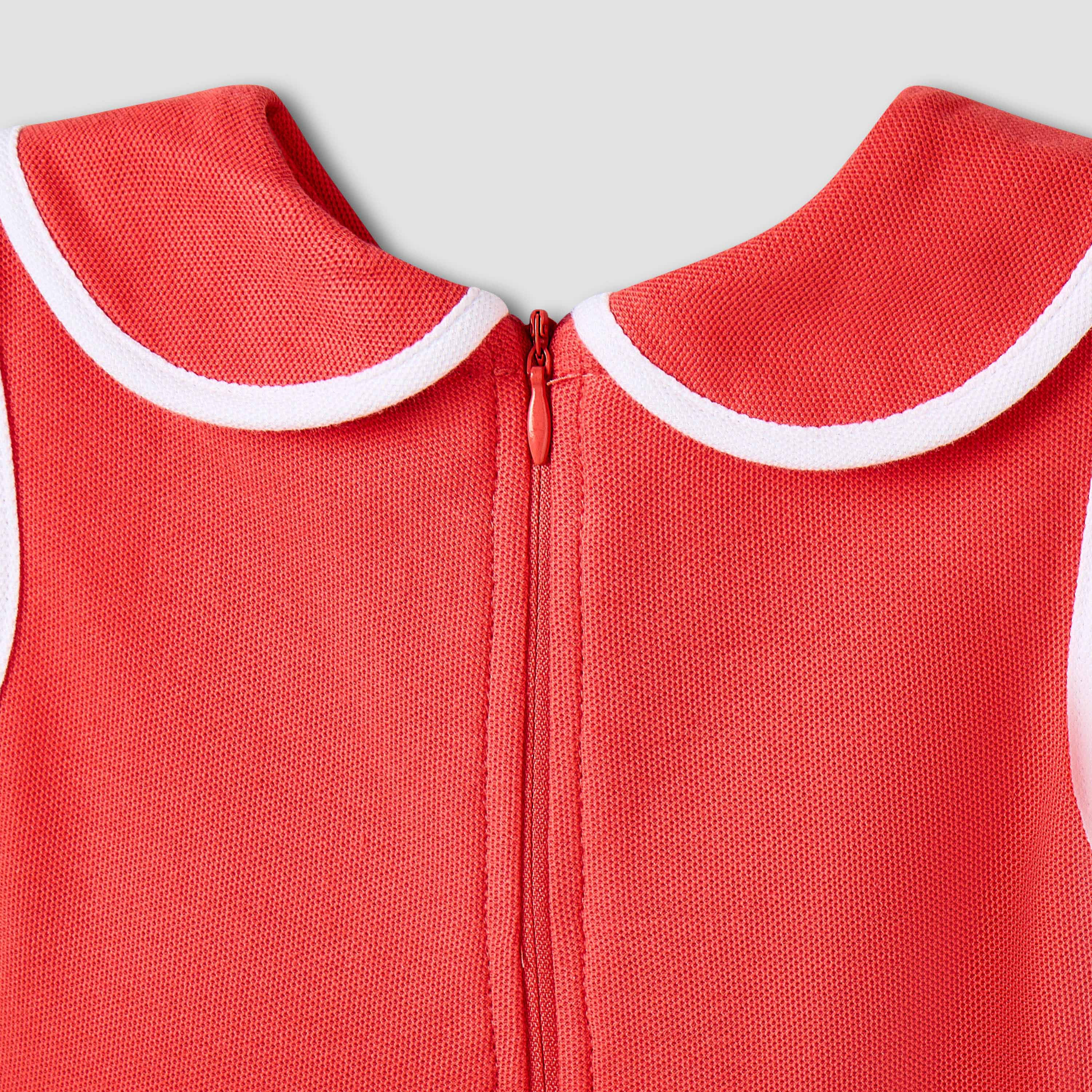 Juniors Peter Pan Collar Sleeveless Knee Length Dress with Zip Closure-baby-girls-clothing-dressesandjumpsuits-image-4