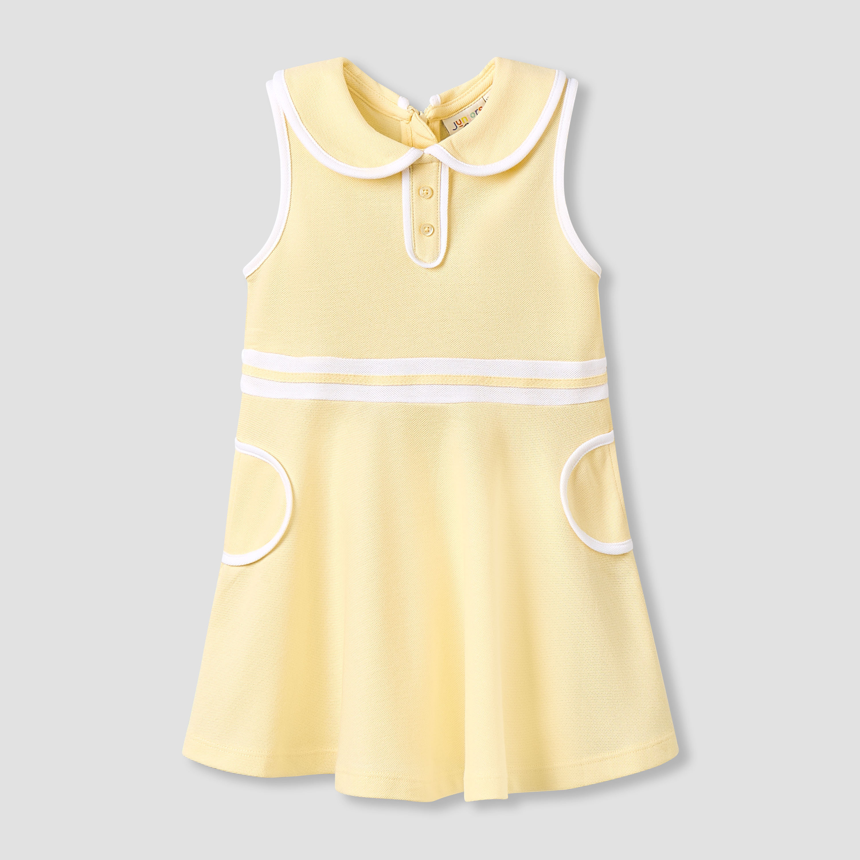 Juniors Peter Pan Collar Sleeveless Knee Length Dress with Zip Closure-baby-girls-clothing-dressesandjumpsuits-image-1