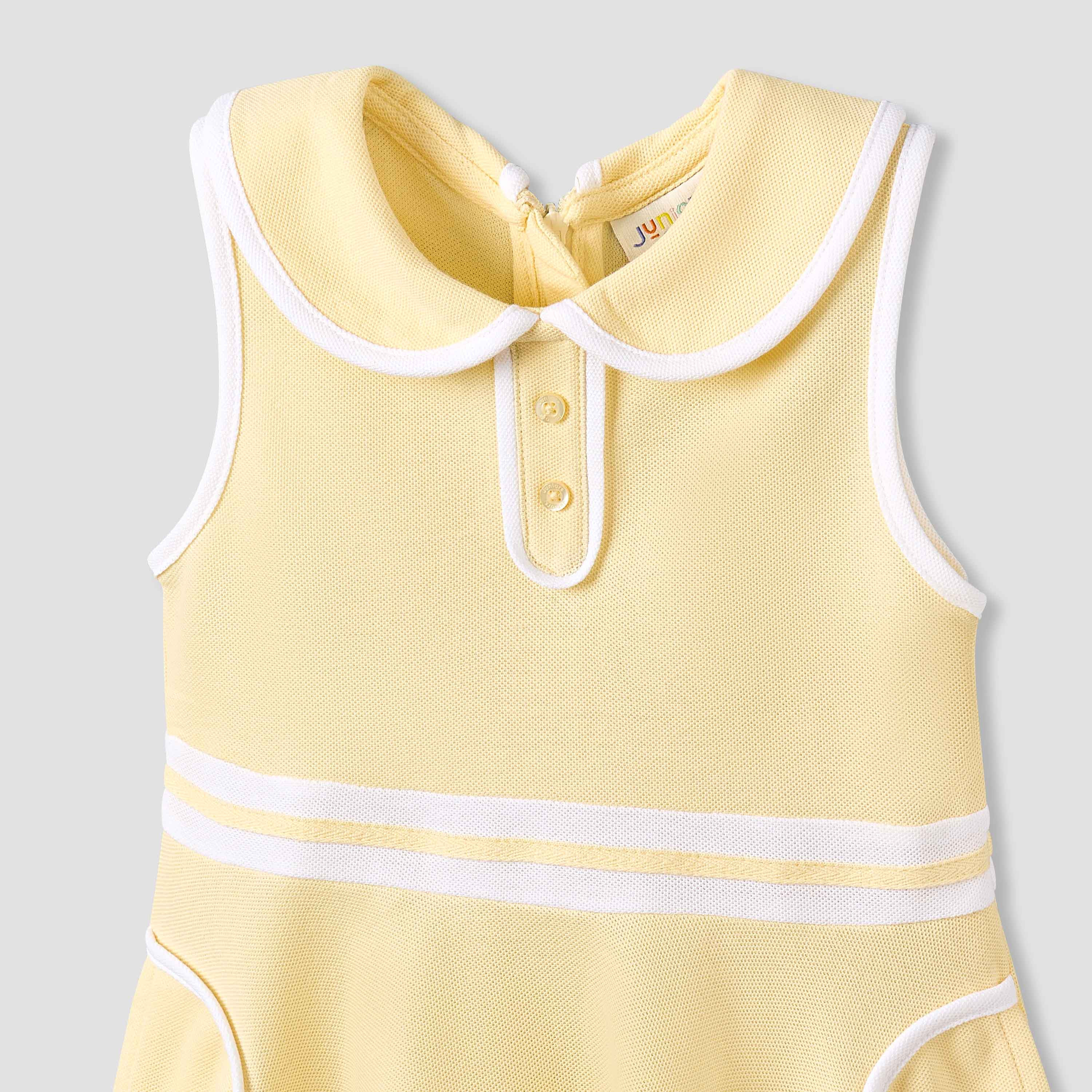 Juniors Peter Pan Collar Sleeveless Knee Length Dress with Zip Closure-baby-girls-clothing-dressesandjumpsuits-image-3
