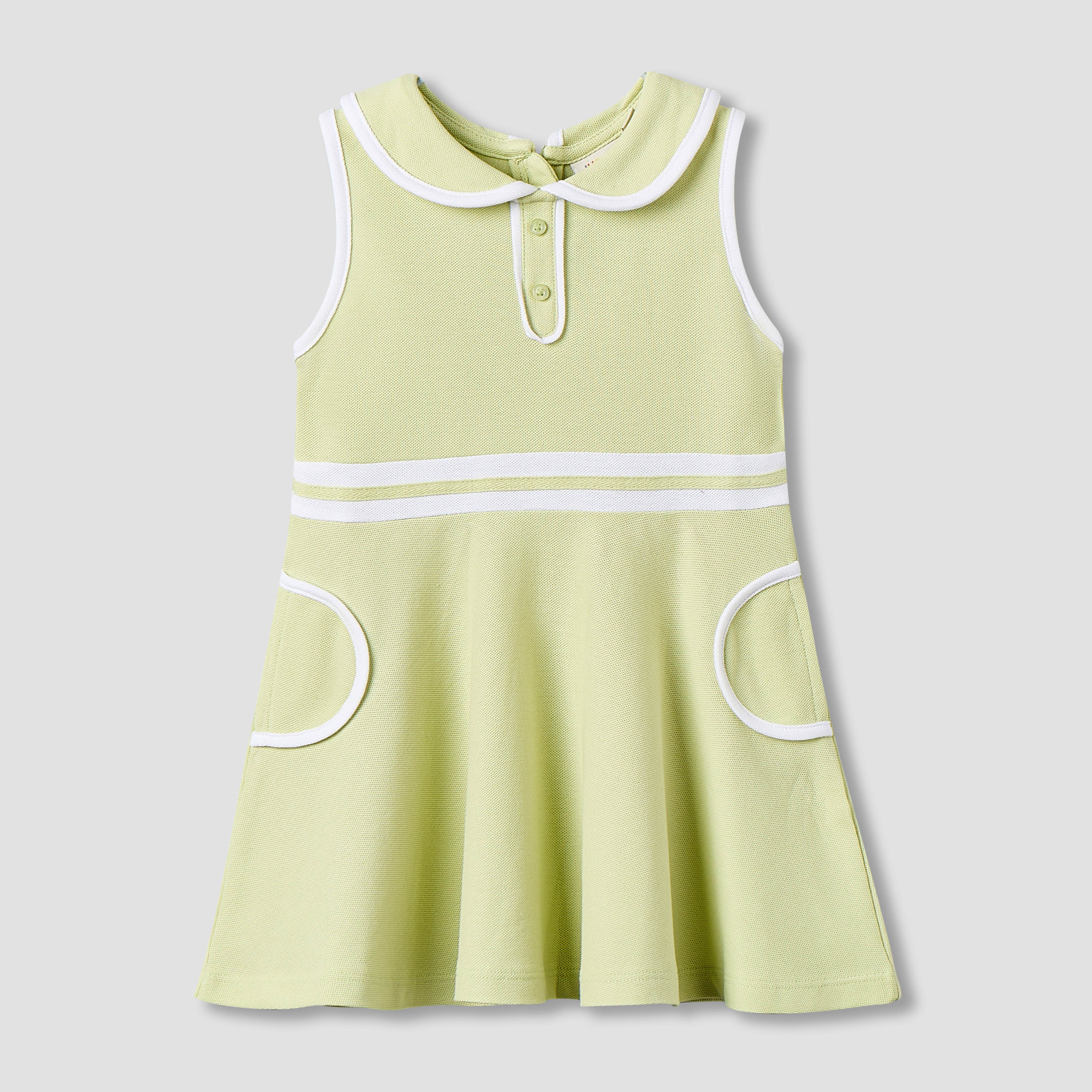 Juniors Peter Pan Collar Sleeveless Knee Length Dress with Zip Closure-baby-girls-clothing-dressesandjumpsuits-image-1