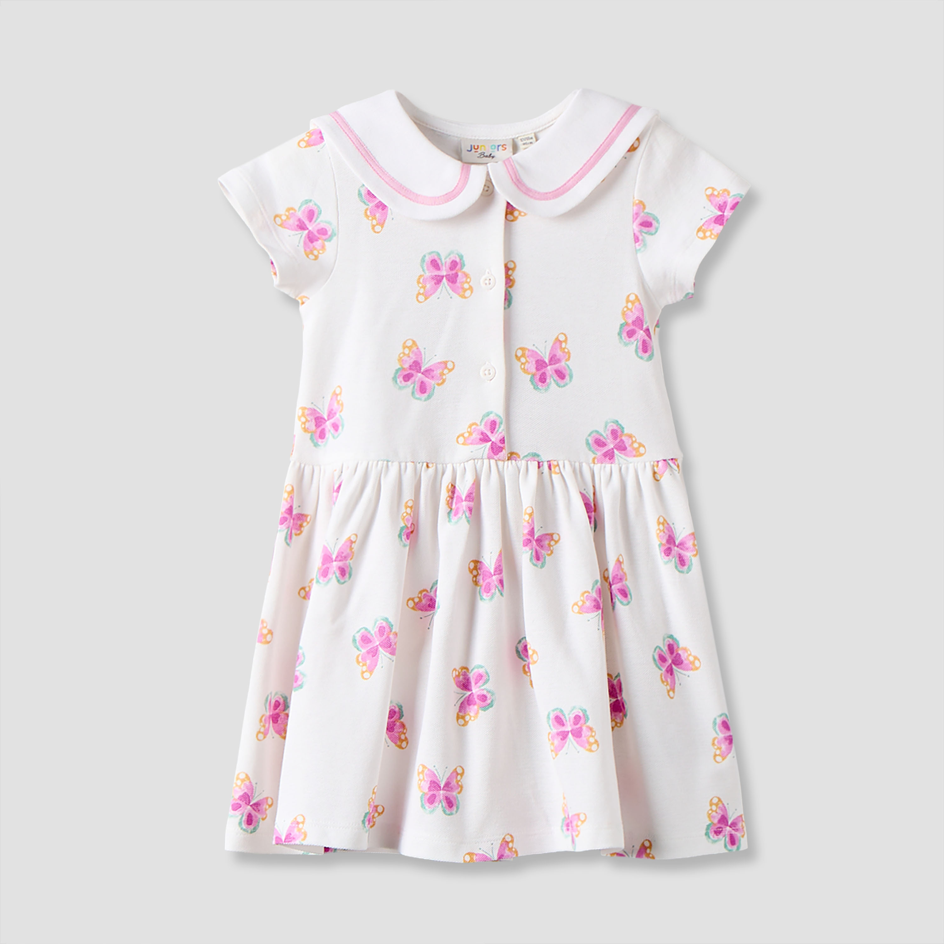 فستان إيه لاين بطول الركبة وبأكمام قصيرة وياقة بحّار وطبعات من جونيورز-baby-girls-clothing-dressesandjumpsuits-image-2