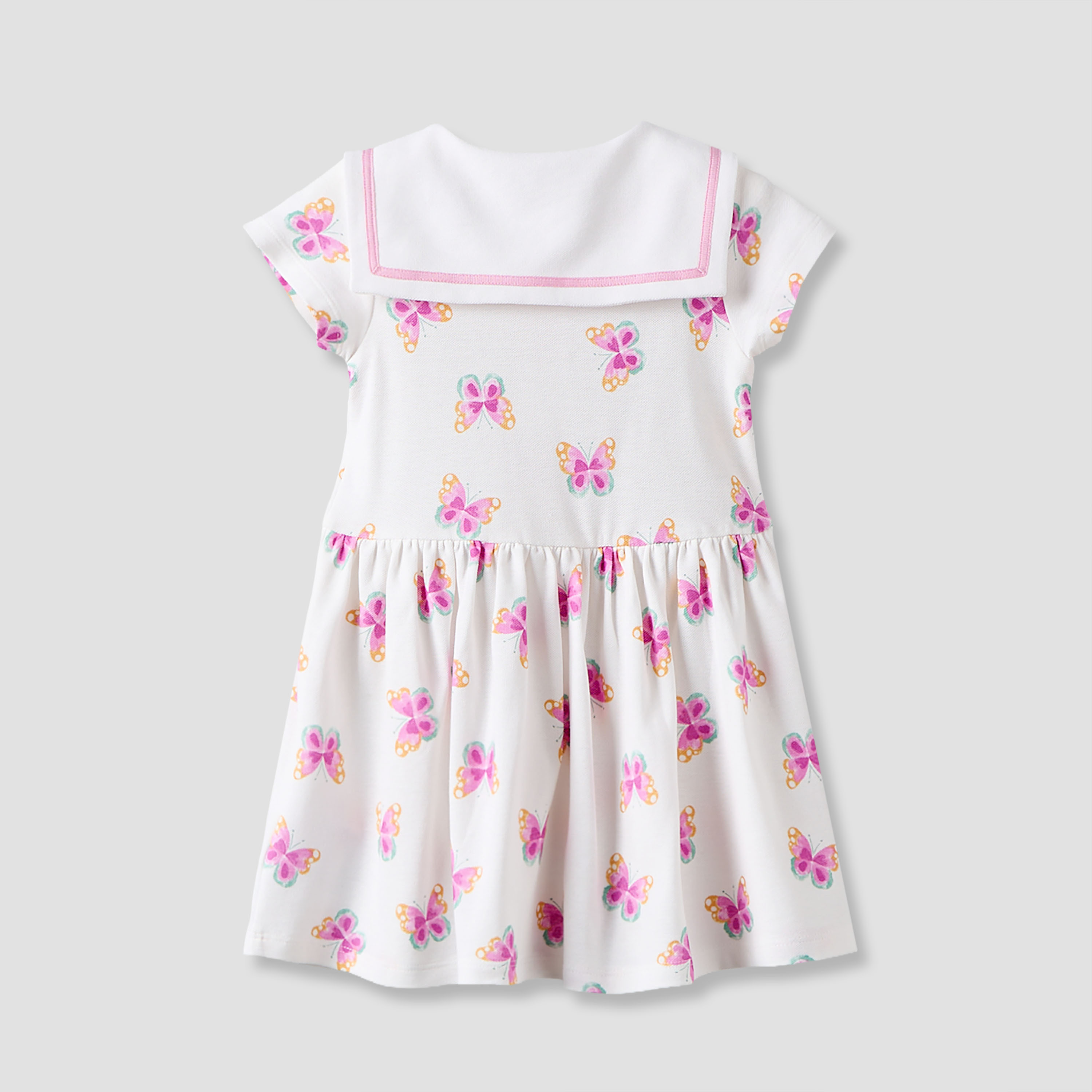 فستان إيه لاين بطول الركبة وبأكمام قصيرة وياقة بحّار وطبعات من جونيورز-baby-girls-clothing-dressesandjumpsuits-image-3