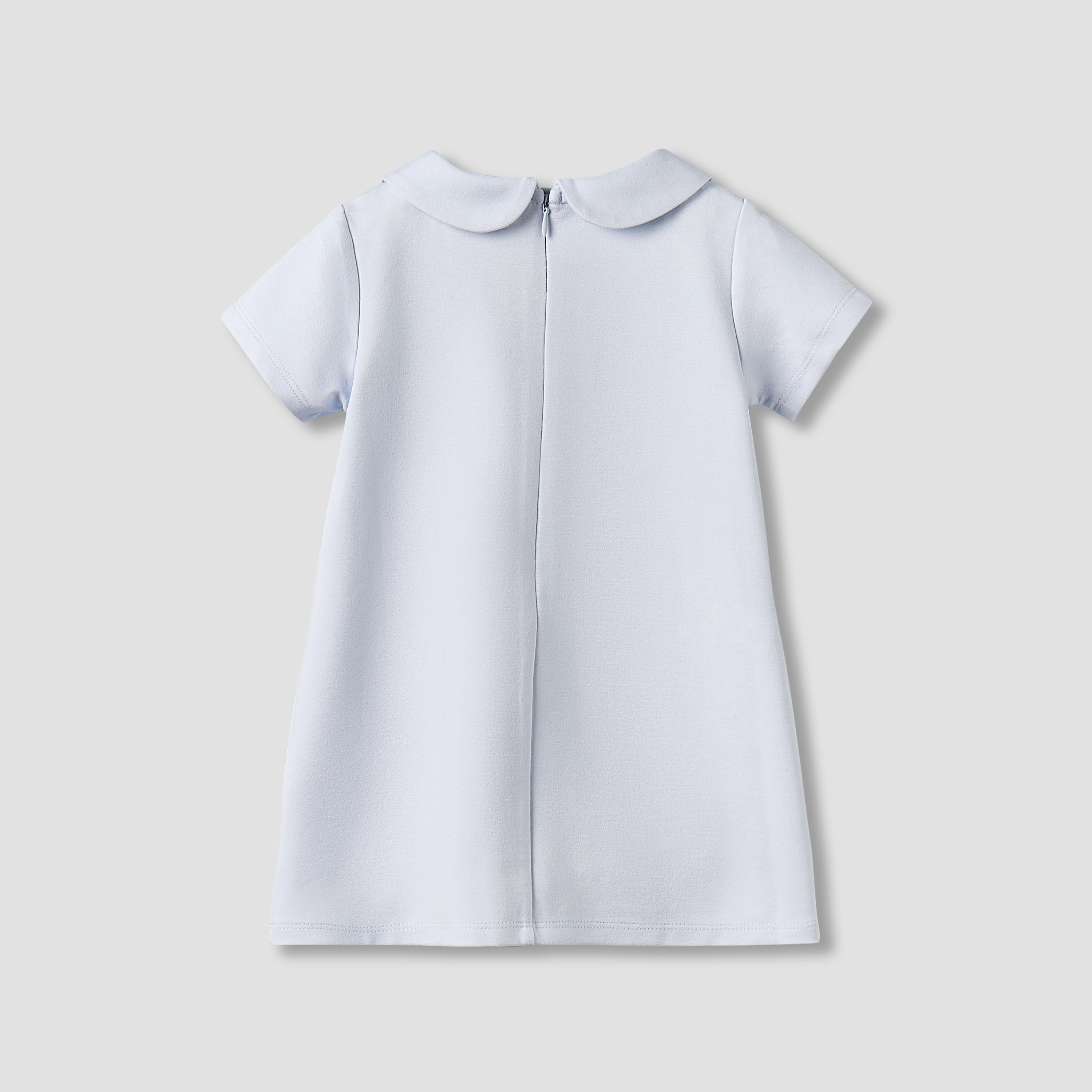 فستان بياقة بيتر بان وأكمام قصيرة وزينة فيونكة من جونيورز-baby-girls-clothing-dressesandjumpsuits-image-3