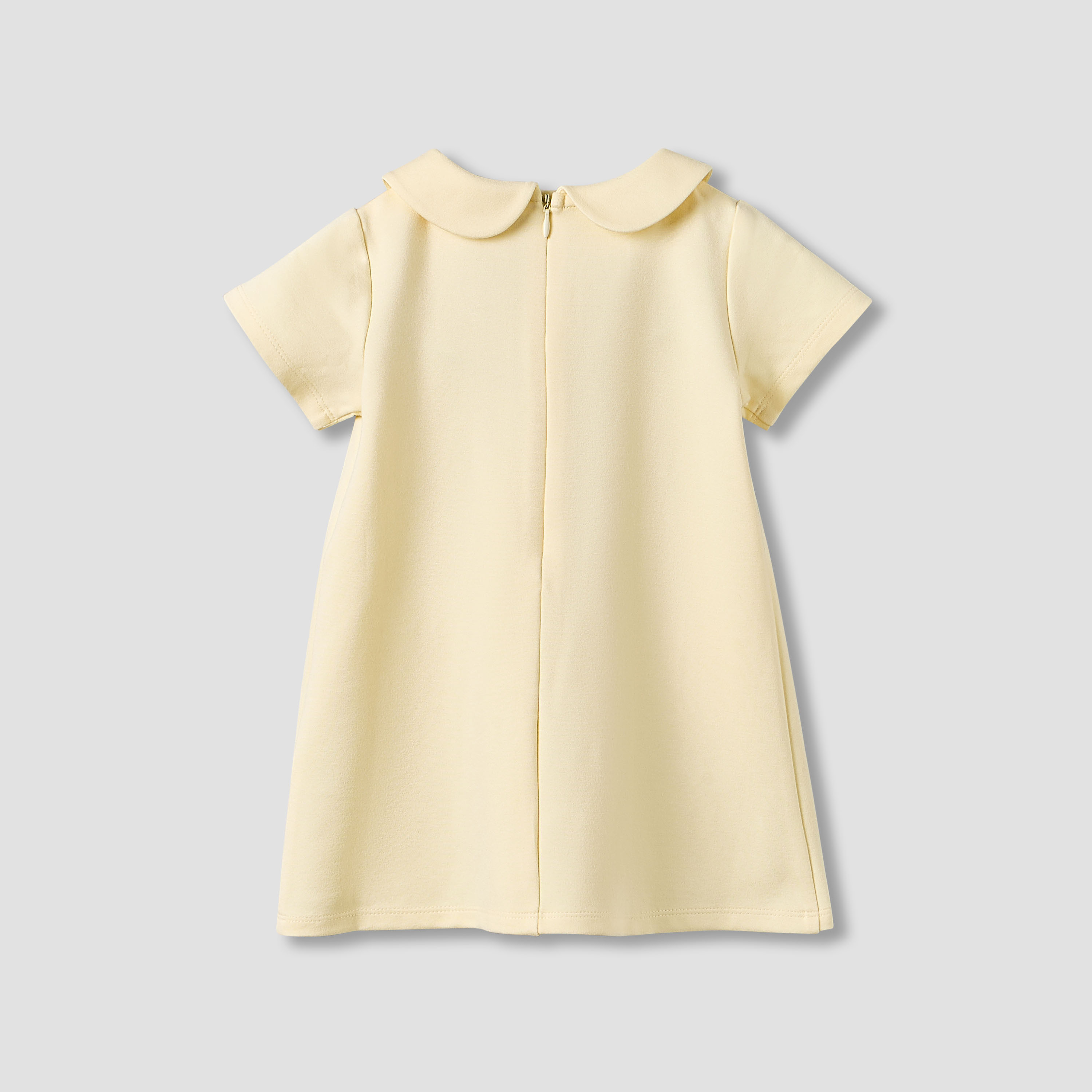 فستان بياقة بيتر بان وأكمام قصيرة وزينة فيونكة من جونيورز-baby-girls-clothing-dressesandjumpsuits-image-3