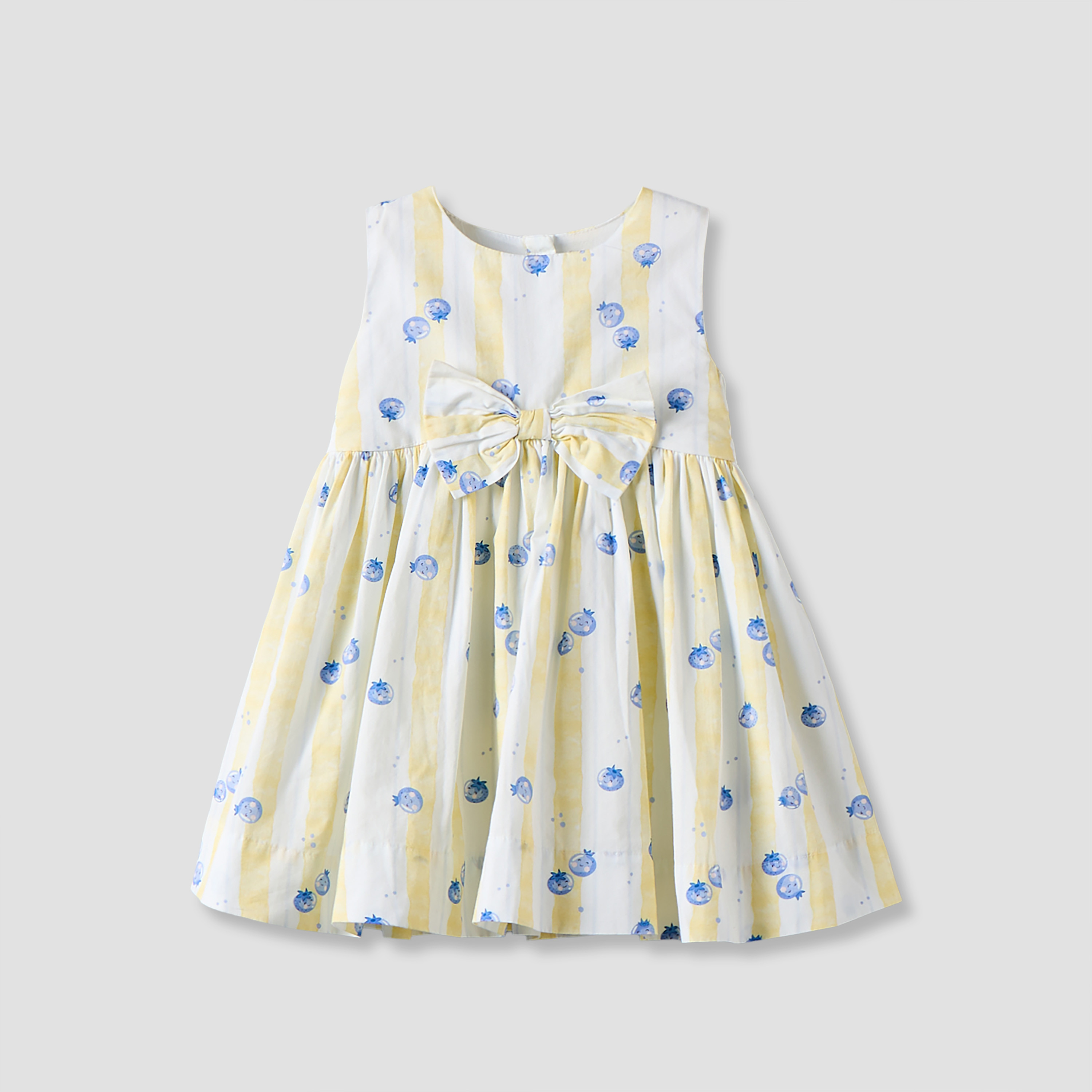 Juniors Round Neck Sleeveless Knee Length Dress with Bow Accent-baby-girls-clothing-dressesandjumpsuits-image-1