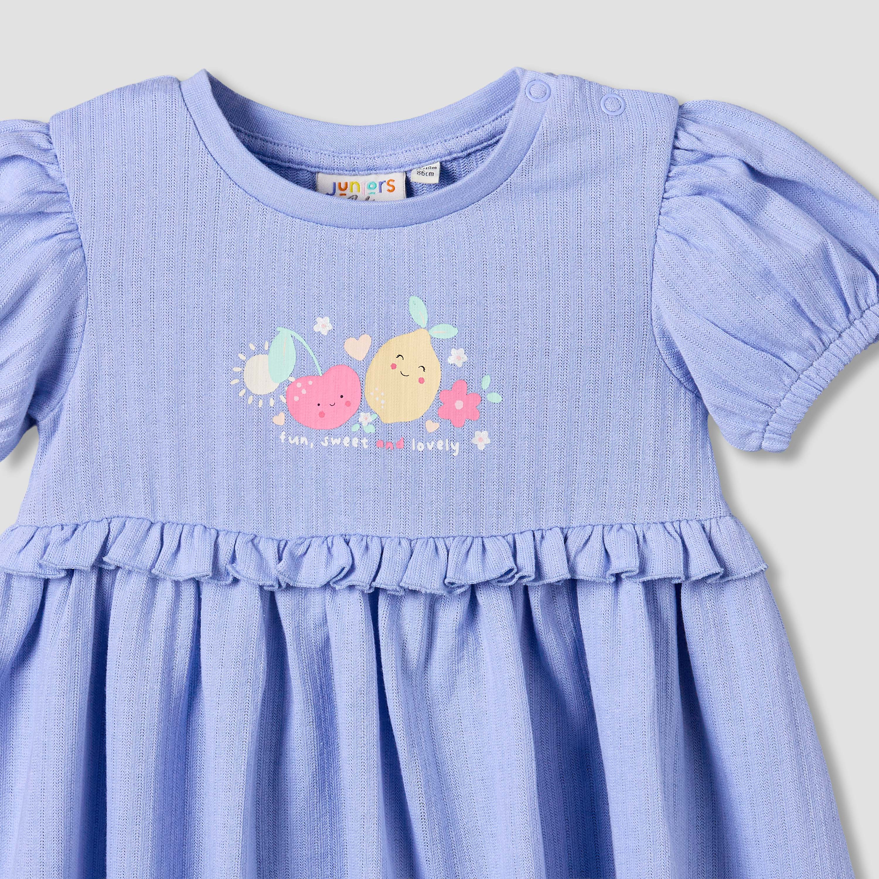 Juniors Round Neck Short Sleeves A-line Dress with Print-baby-girls-clothing-dressesandjumpsuits-image-4