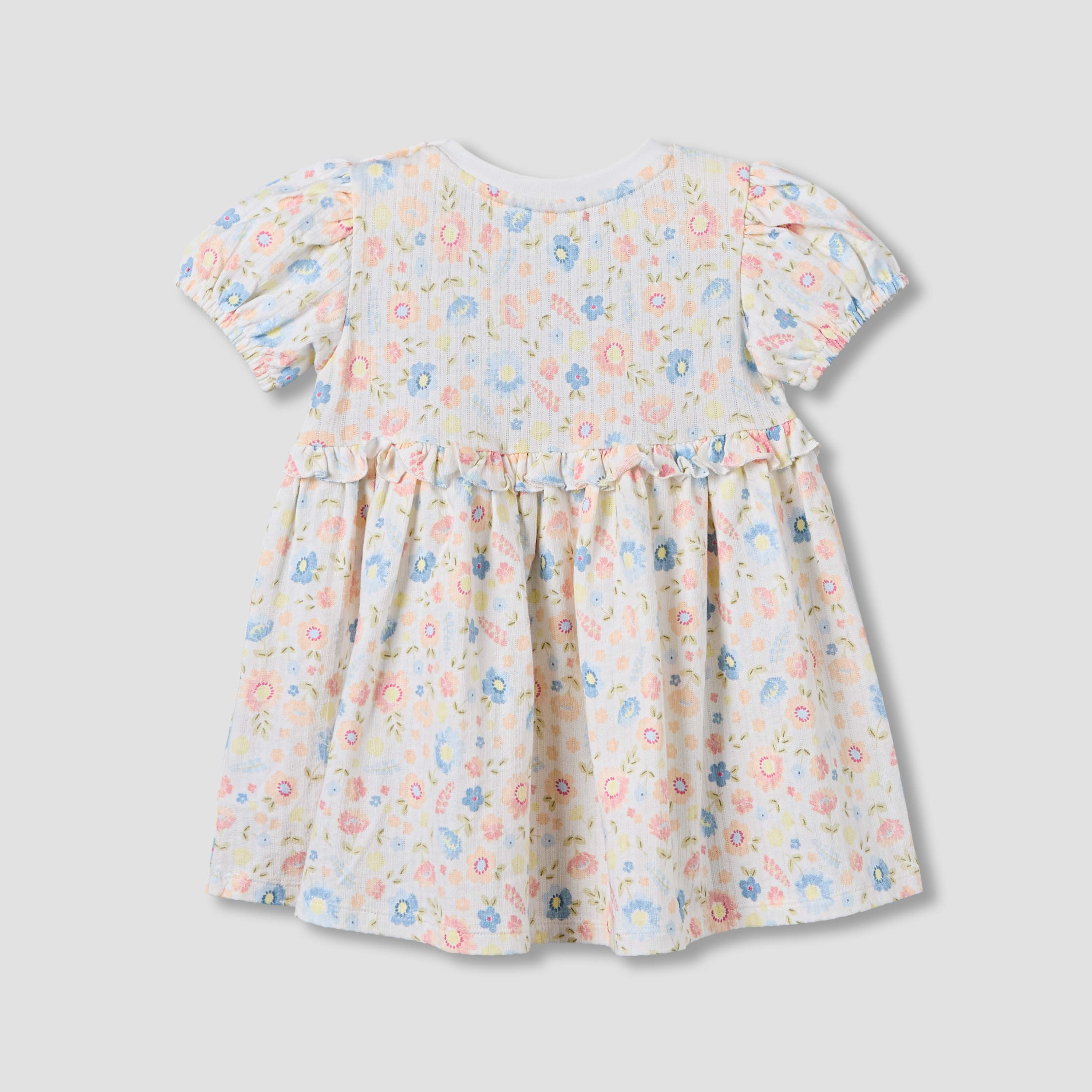 Juniors Round Neck Short Sleeves A-line Dress with Floral Print-baby-girls-clothing-dressesandjumpsuits-image-3