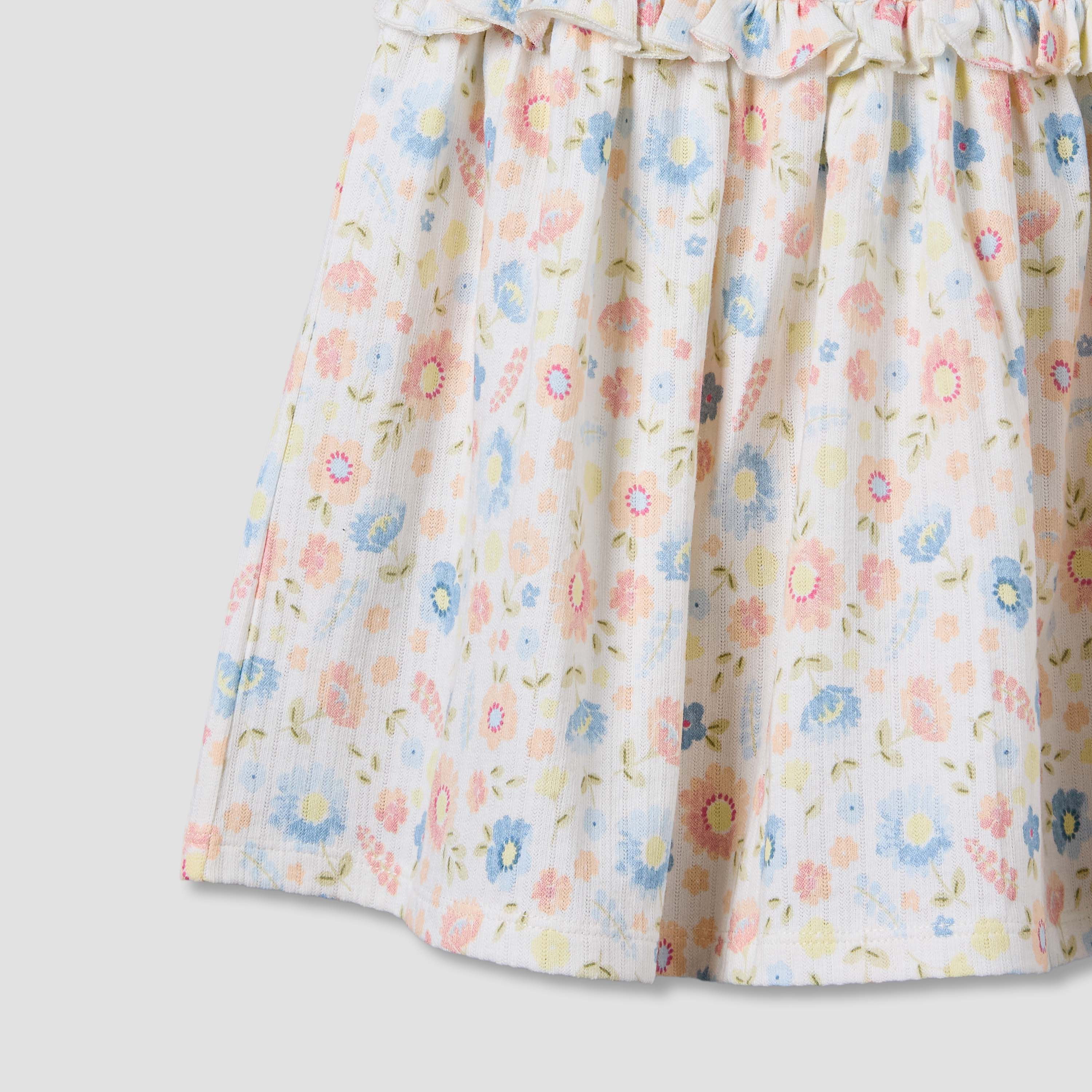 Juniors Round Neck Short Sleeves A-line Dress with Floral Print-baby-girls-clothing-dressesandjumpsuits-image-5