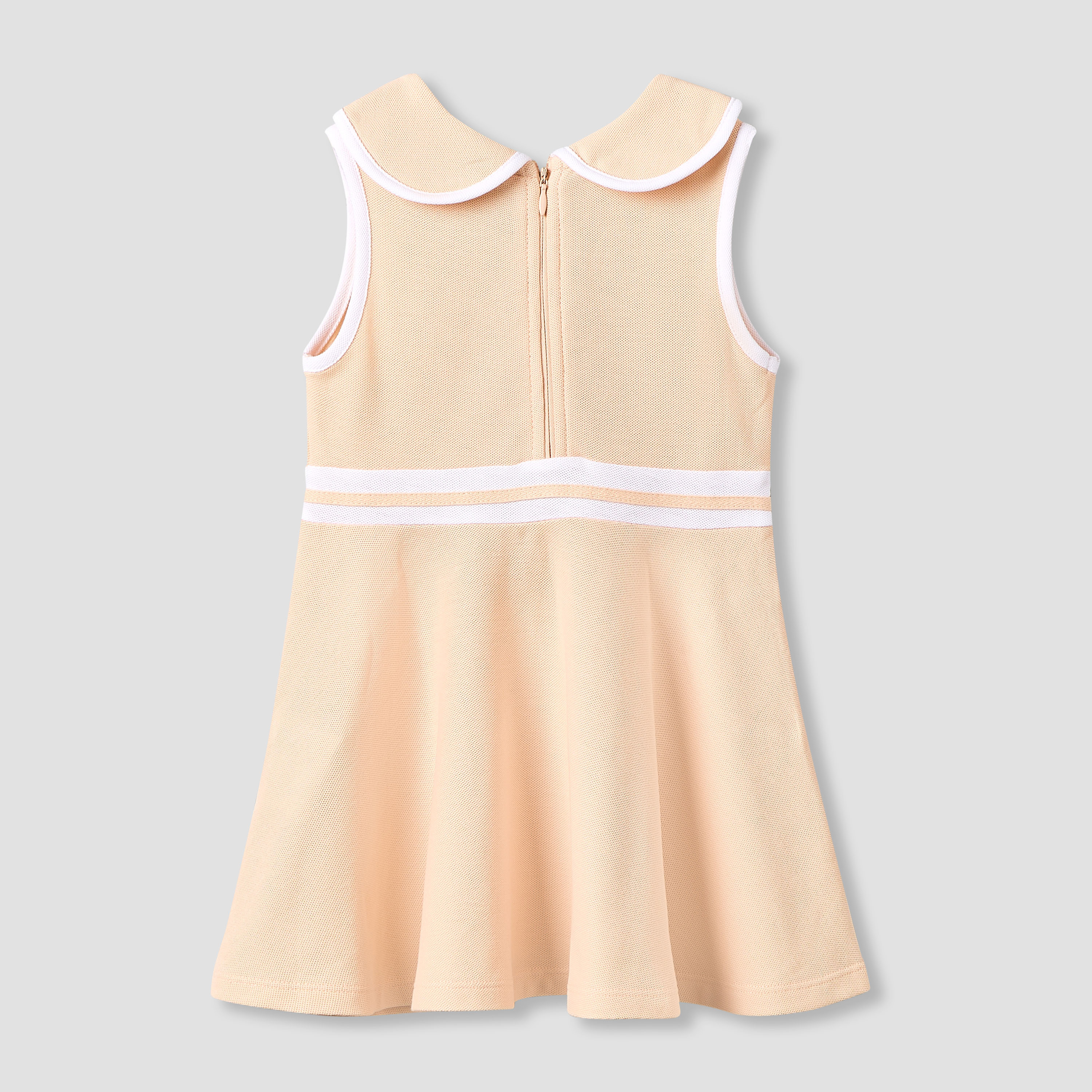 Juniors Peter Pan Collar Sleeveless Knee Length Dress with Zip Closure-baby-girls-clothing-dressesandjumpsuits-image-2