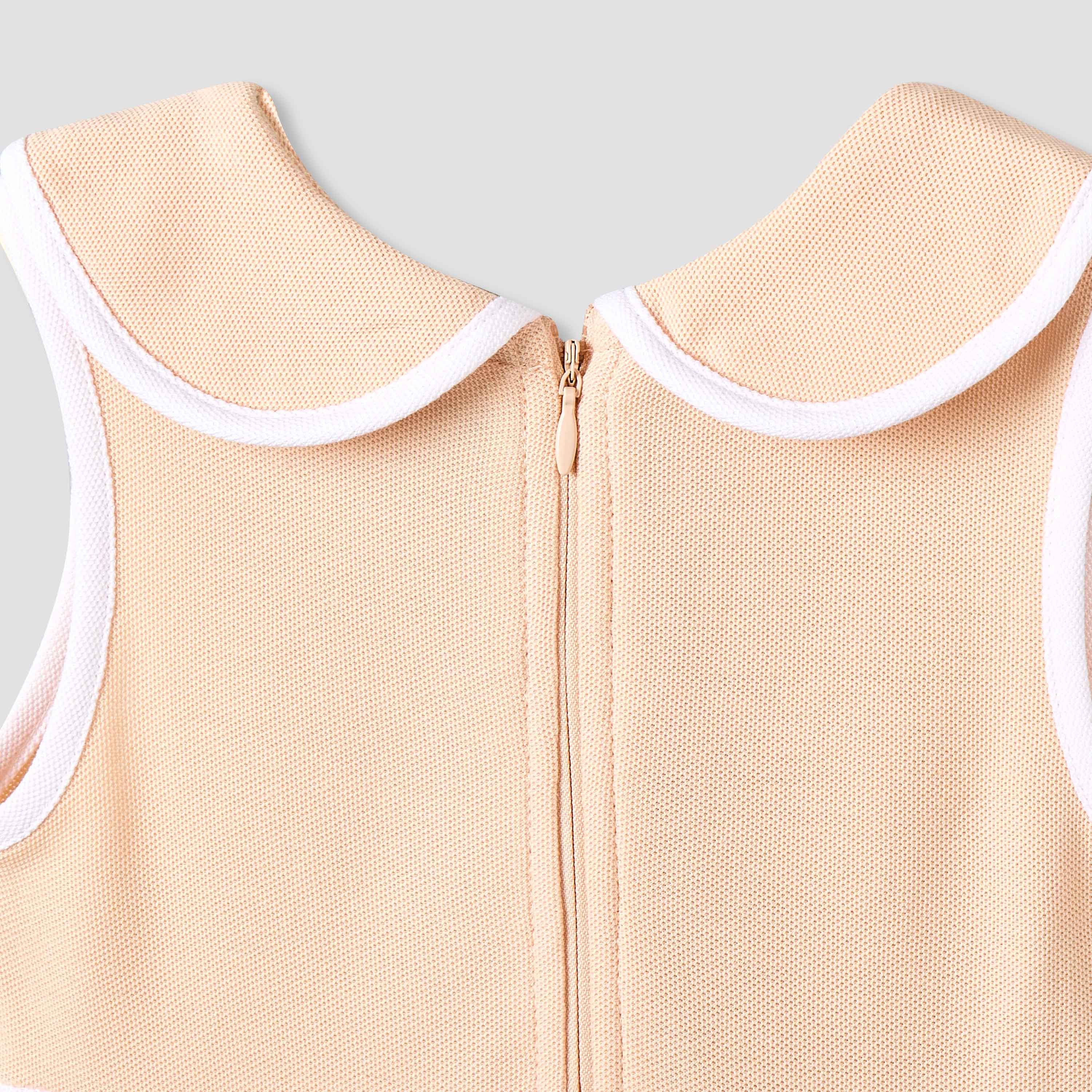 Juniors Peter Pan Collar Sleeveless Knee Length Dress with Zip Closure-baby-girls-clothing-dressesandjumpsuits-image-4