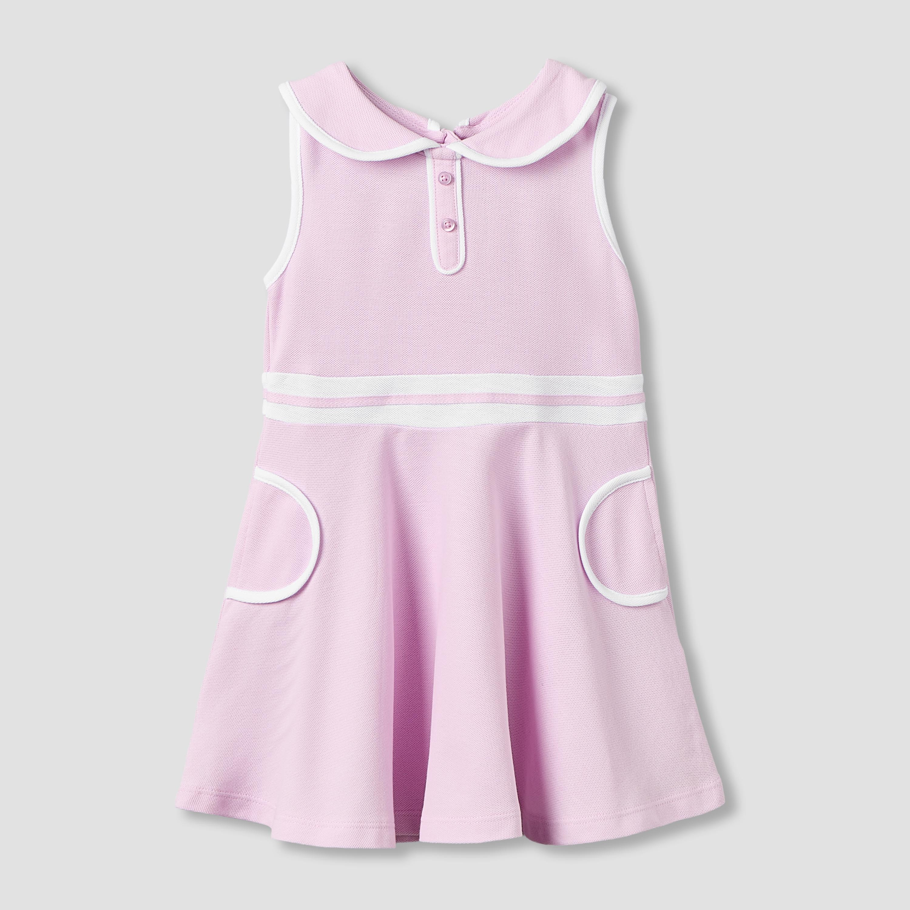 Juniors Peter Pan Collar Sleeveless Knee Length Dress with Zip Closure-baby-girls-clothing-dressesandjumpsuits-image-1