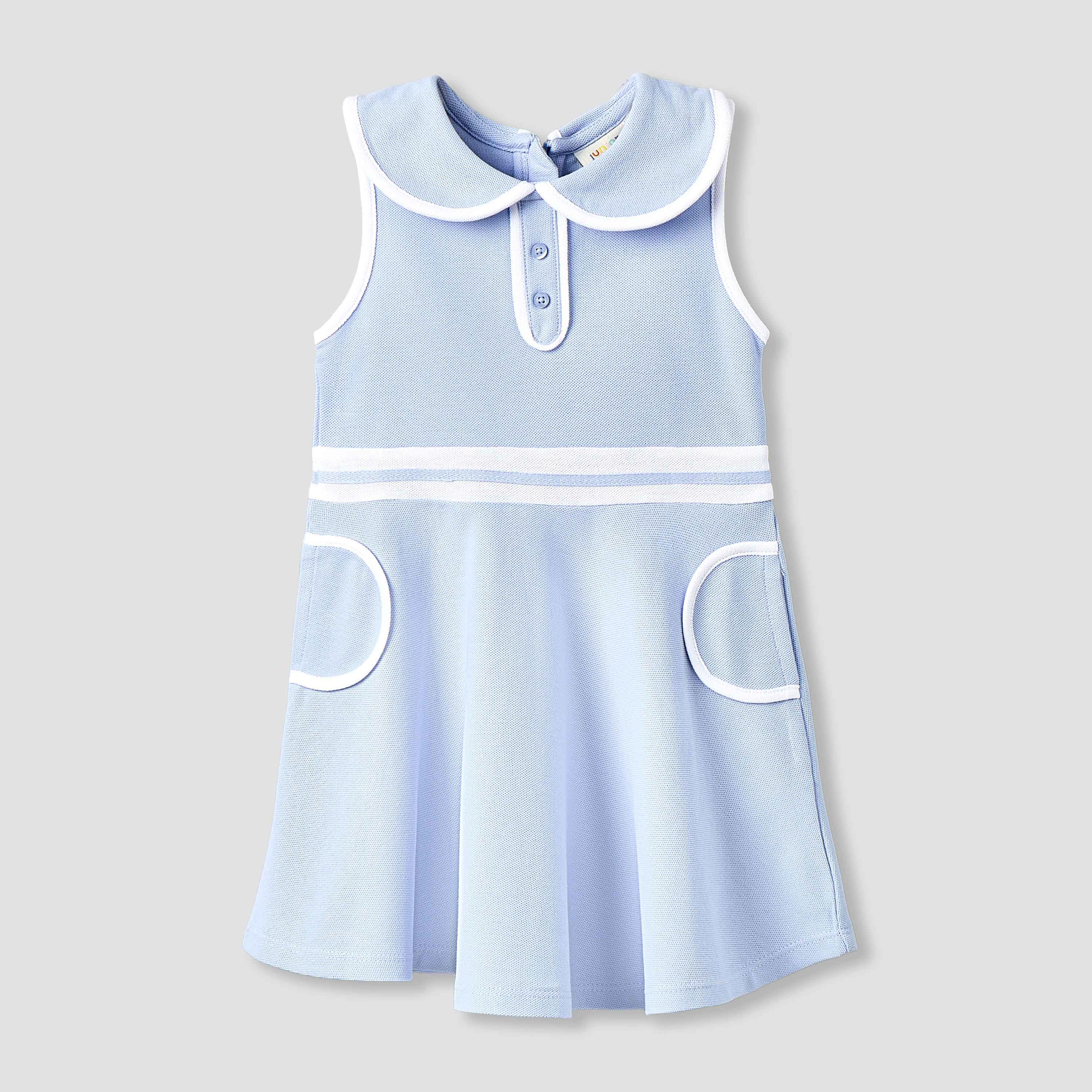 Juniors Peter Pan Collar Sleeveless Dress with Zip Closure-baby-girls-clothing-dressesandjumpsuits-image-1