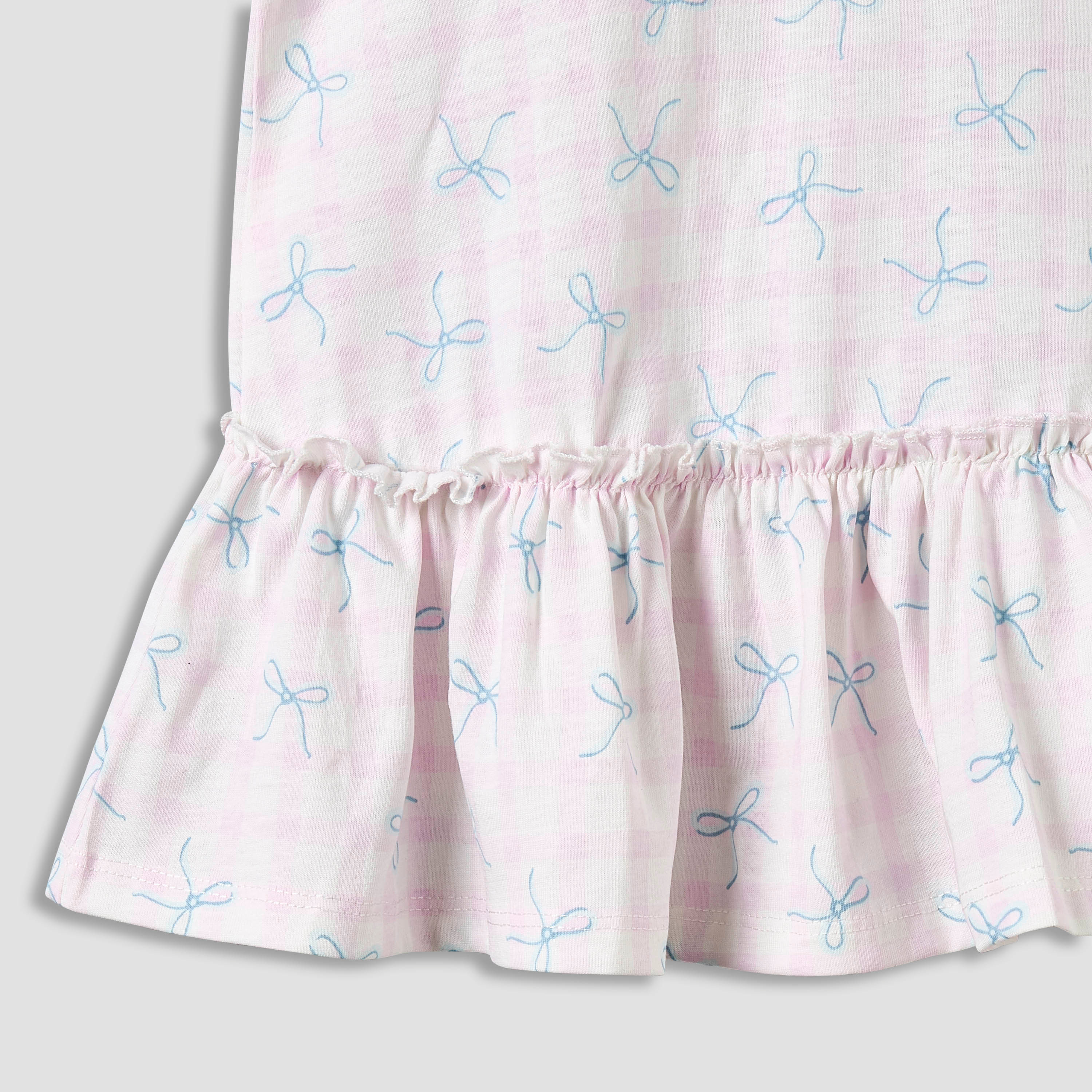 Pack of 2 Round Neck Short Sleeve Knee-Length Dress with Bow Print-baby-girls-clothing-dressesandjumpsuits-image-6