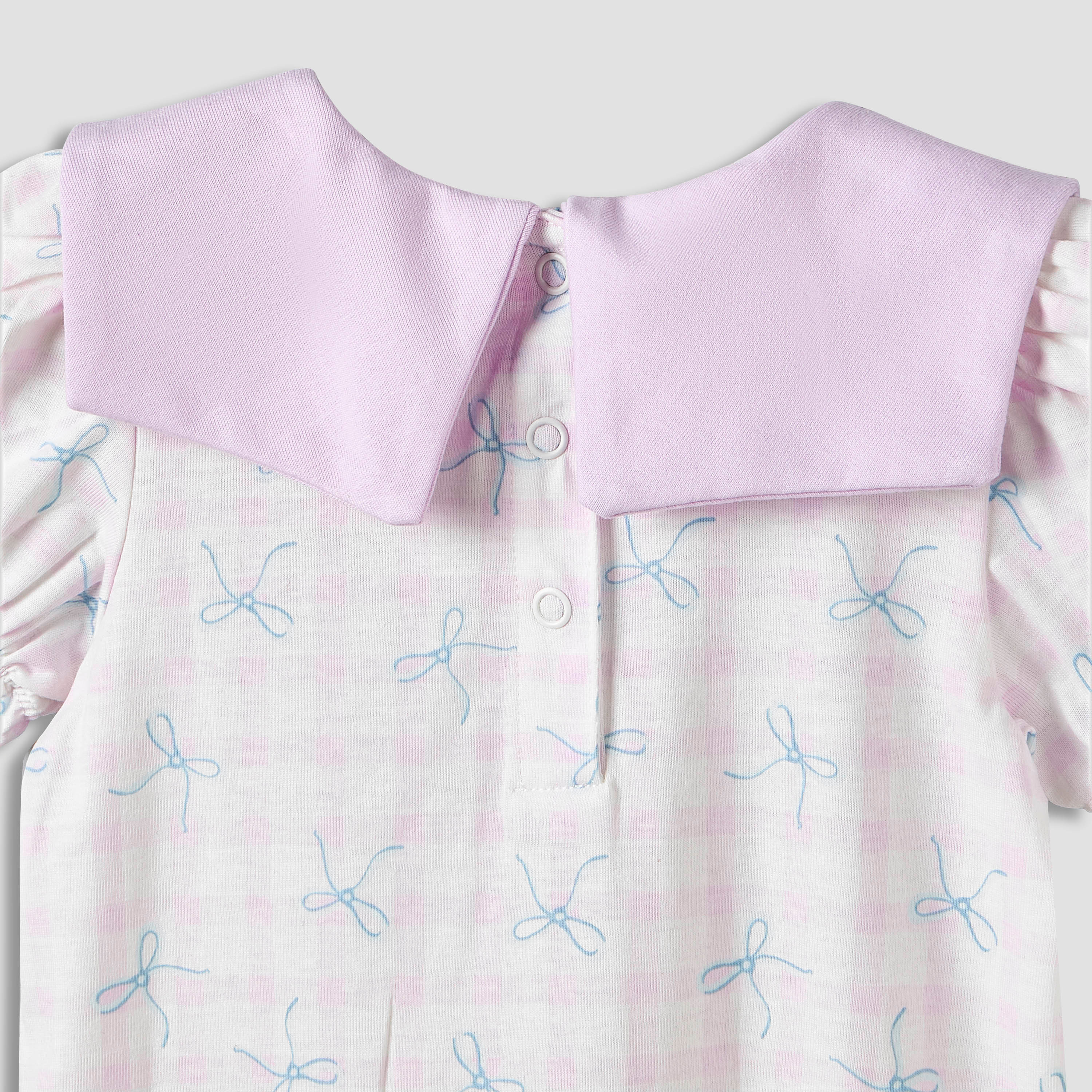 Pack of 2 Round Neck Short Sleeve Knee-Length Dress with Bow Print-baby-girls-clothing-dressesandjumpsuits-image-7