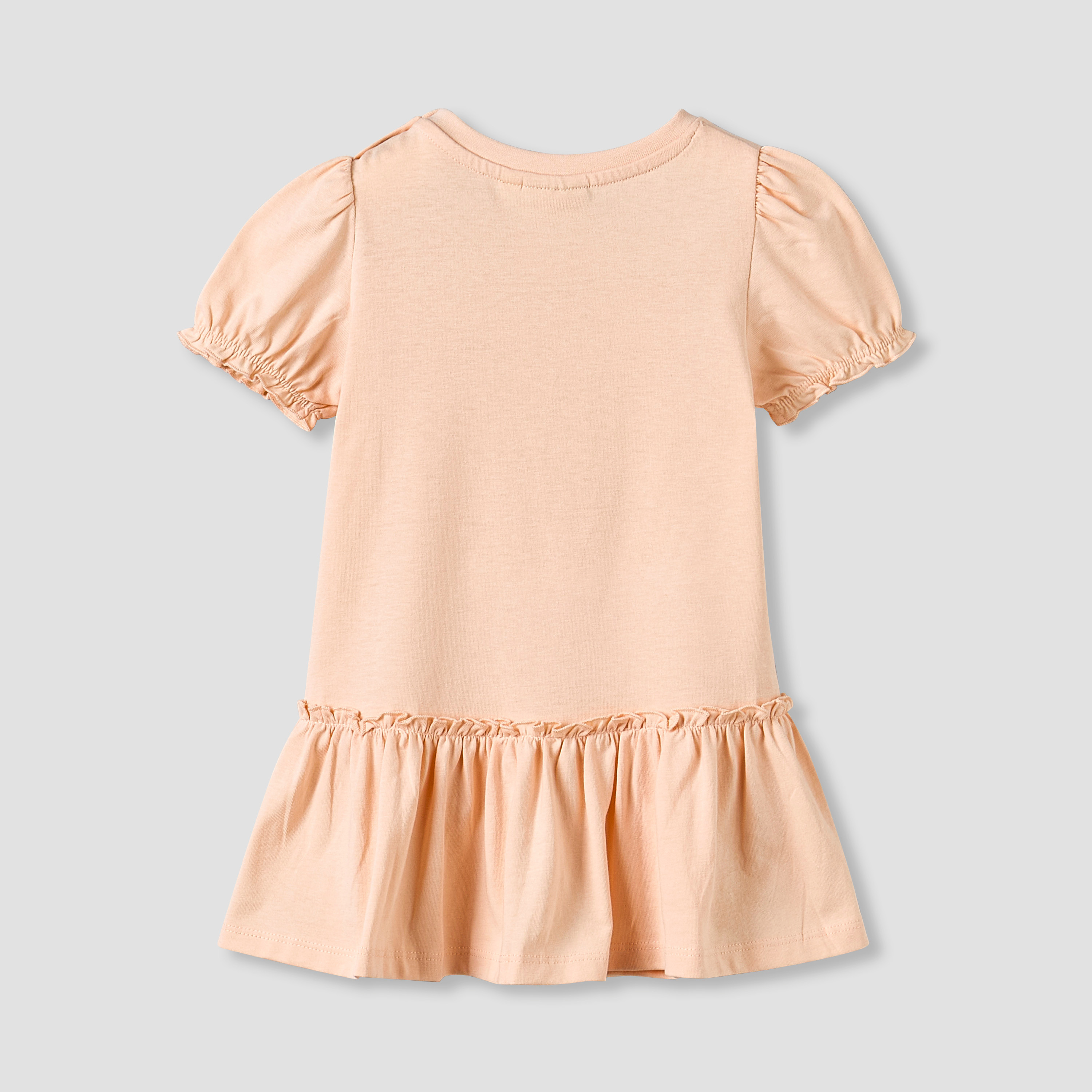 Pack of 2 Round Neck Short Sleeve Knee-Length Dress with Floral Print-baby-girls-clothing-dressesandjumpsuits-image-3