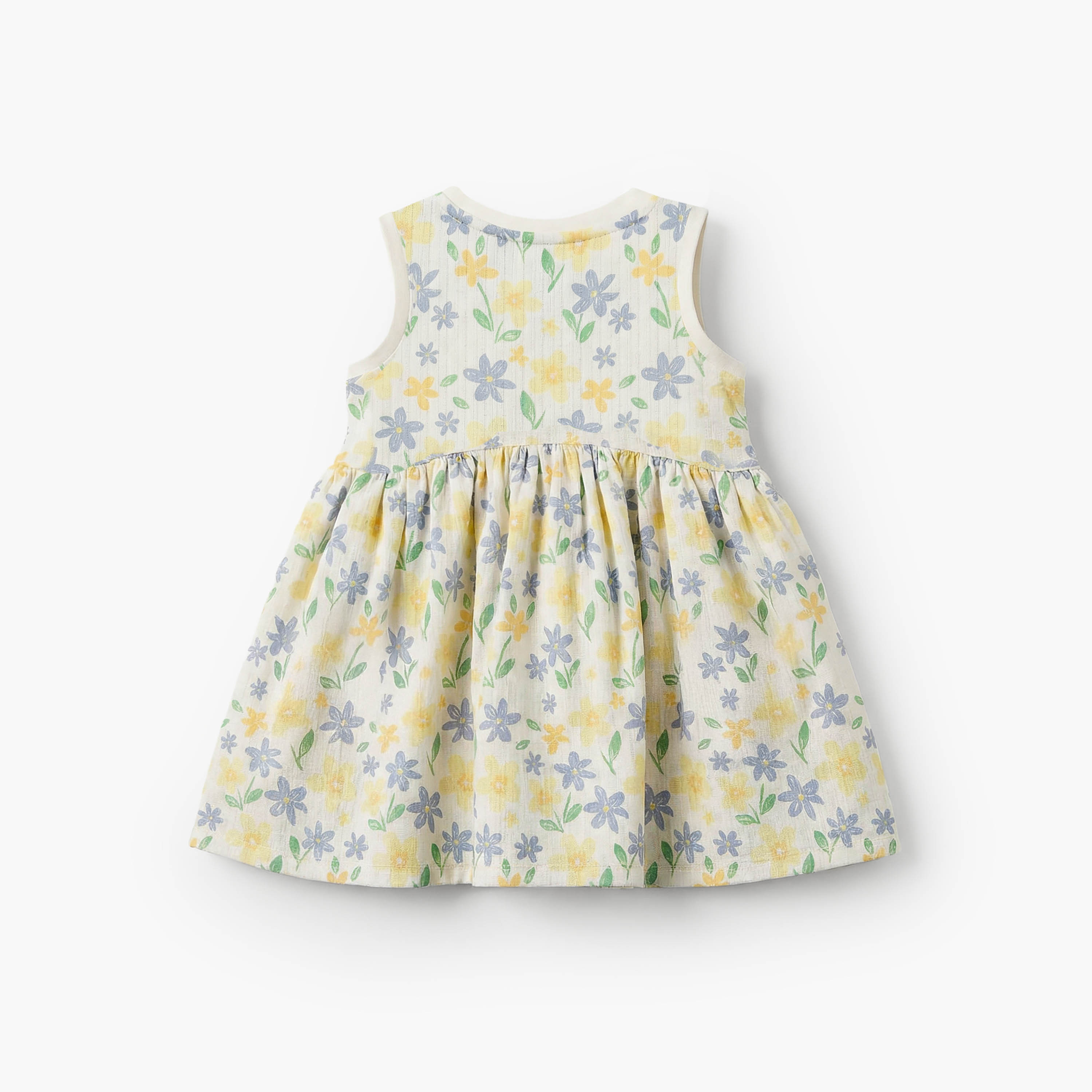 Juniors Round Neck Sleeveless Knee Length A-line Dress with Floral Print-baby-girls-clothing-dressesandjumpsuits-image-3