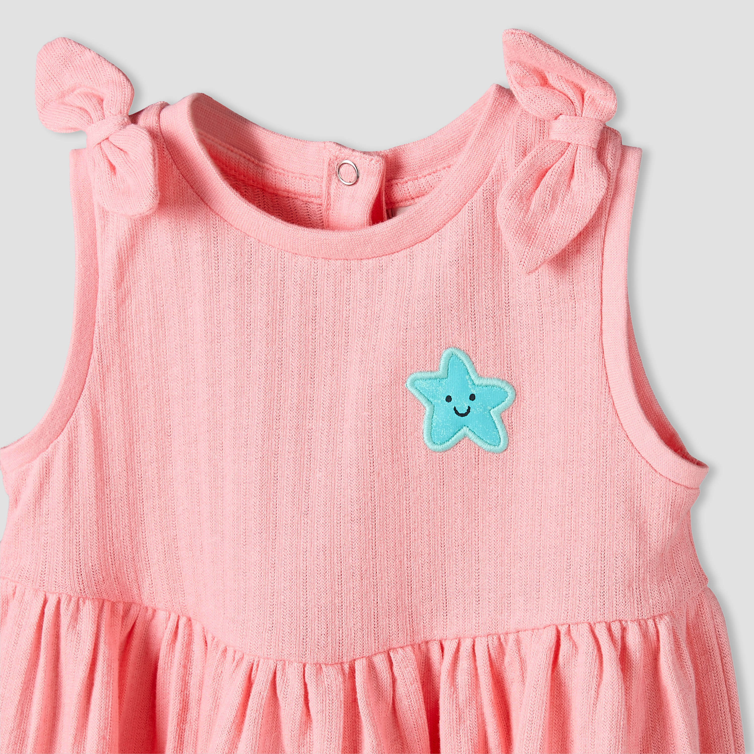 Pack of 2 Juniors Round Neck Sleeveless Knee Length Dress with Star Print-baby-girls-clothing-dressesandjumpsuits-image-6